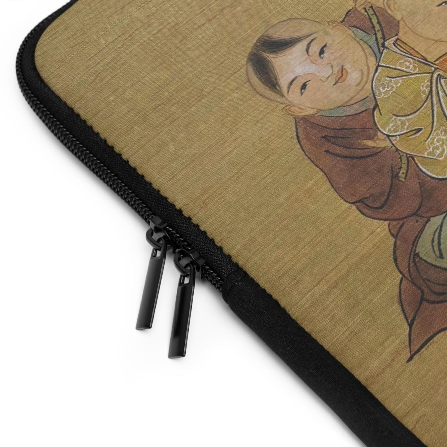 Laptop Sleeve, Chinese Watercolor Children Playing Touhu (Pots and Sticks) game, Protective Case for laptops and digital devices, Artsy Case