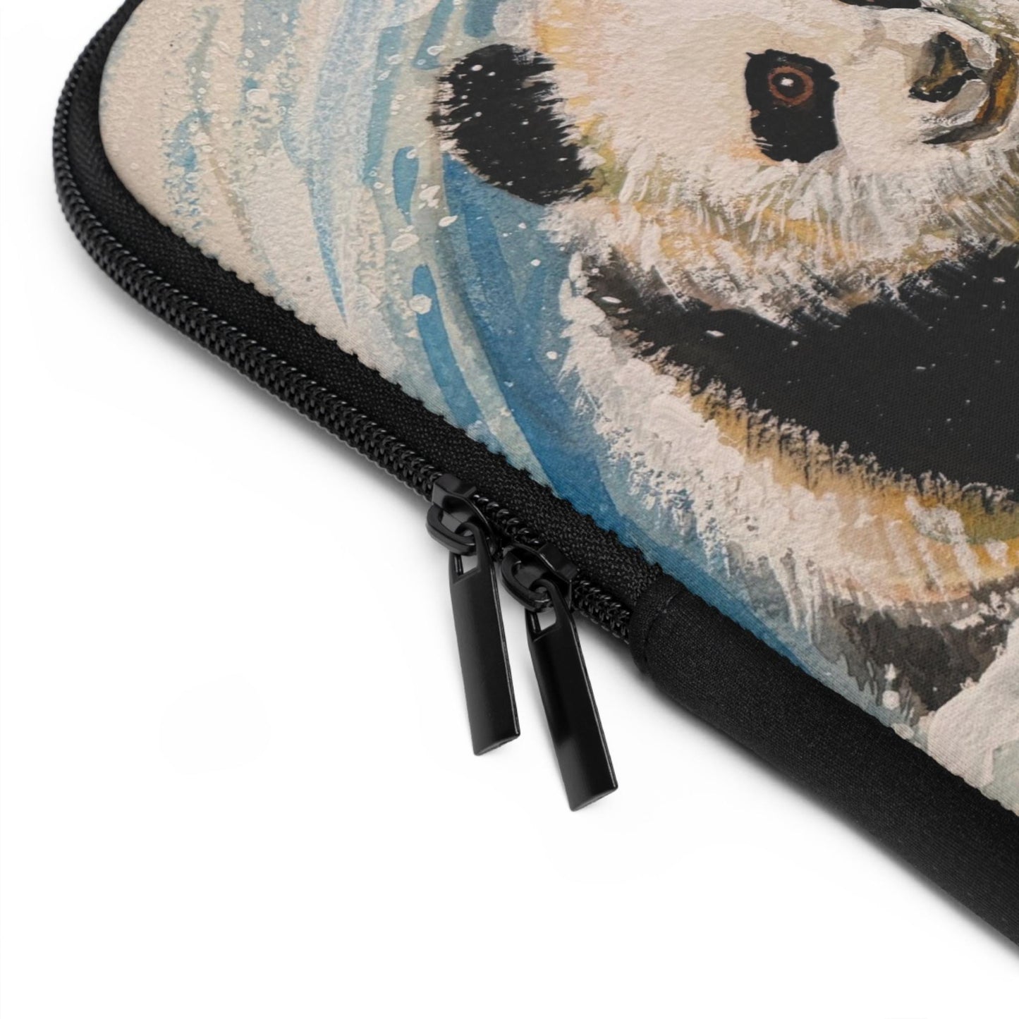 Cute Pandas Playing in Snow Laptop Sleeve, Art by Xiang Li, Adorable Tech Case, Gift for Students, Back to School, Animal Lover Gift