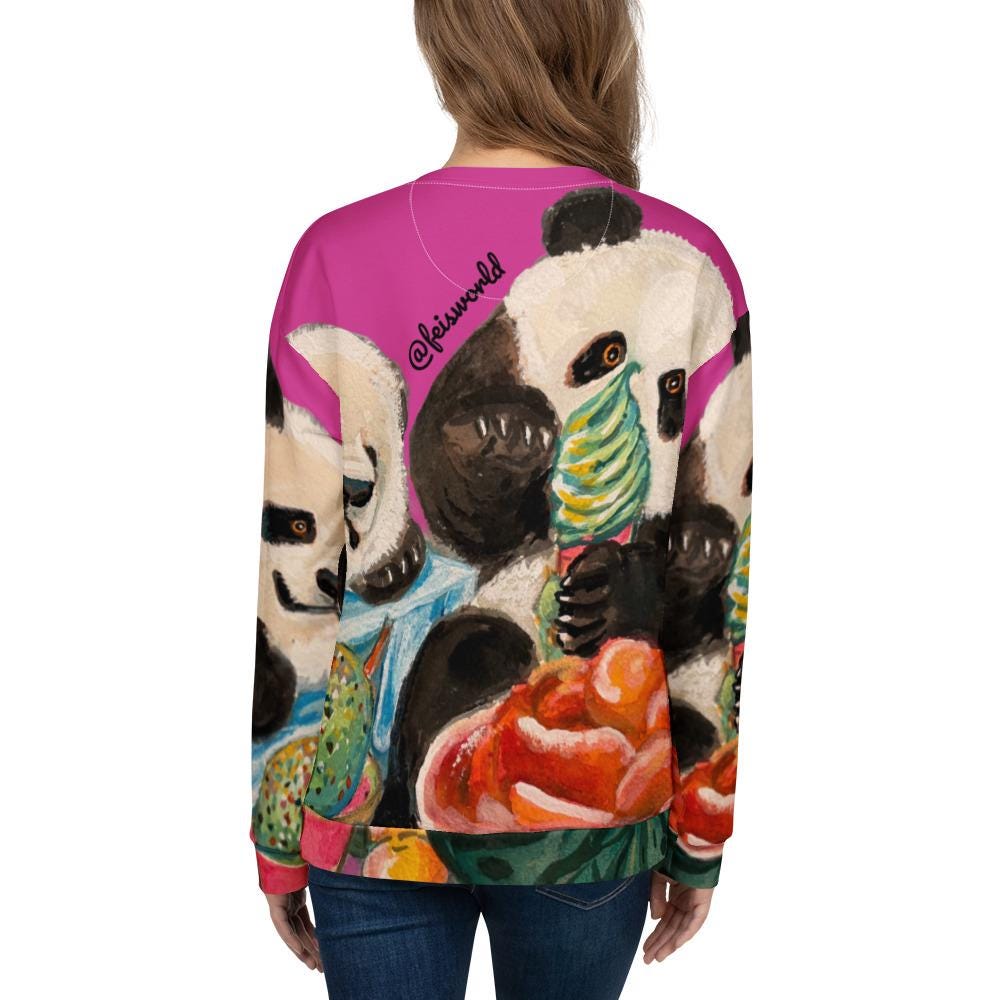 It&#39;s Ice Cream Time Panda Unisex Sweatshirt
