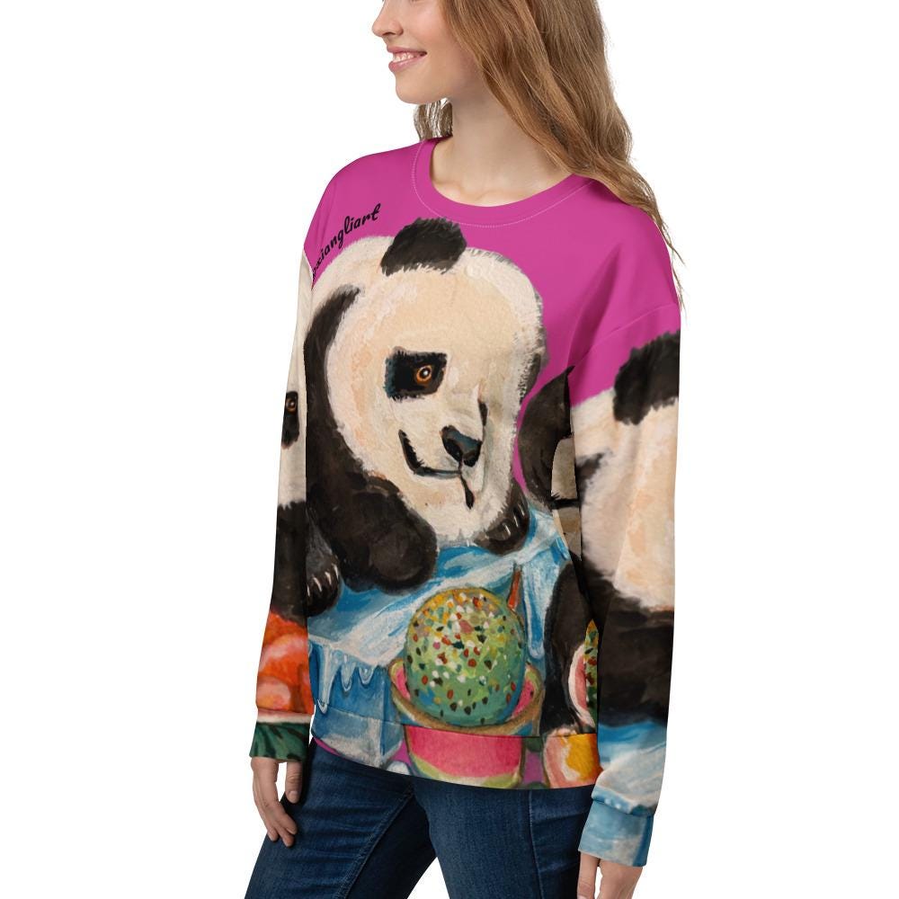 It&#39;s Ice Cream Time Panda Unisex Sweatshirt