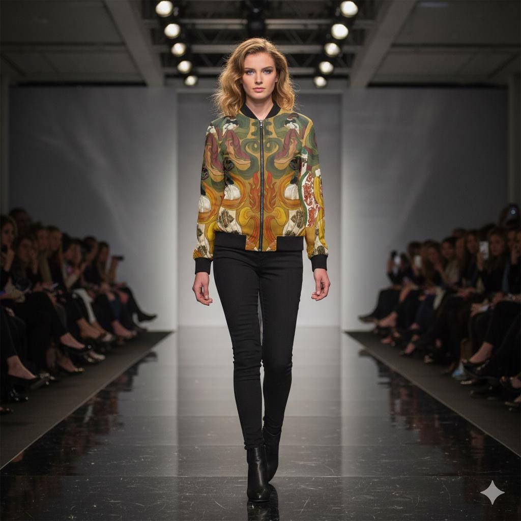 Chinese Empresses Women's Bomber Jacket, Vibrant Colors, Stand-Collar, Ribbed Cuffs, Durable, Comfortable, Unique Statement Piece