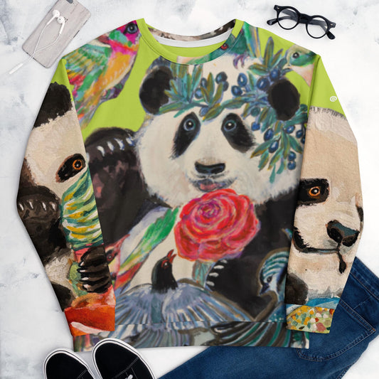 Botanic Panda Floral Prints Unisex Sweatshirt