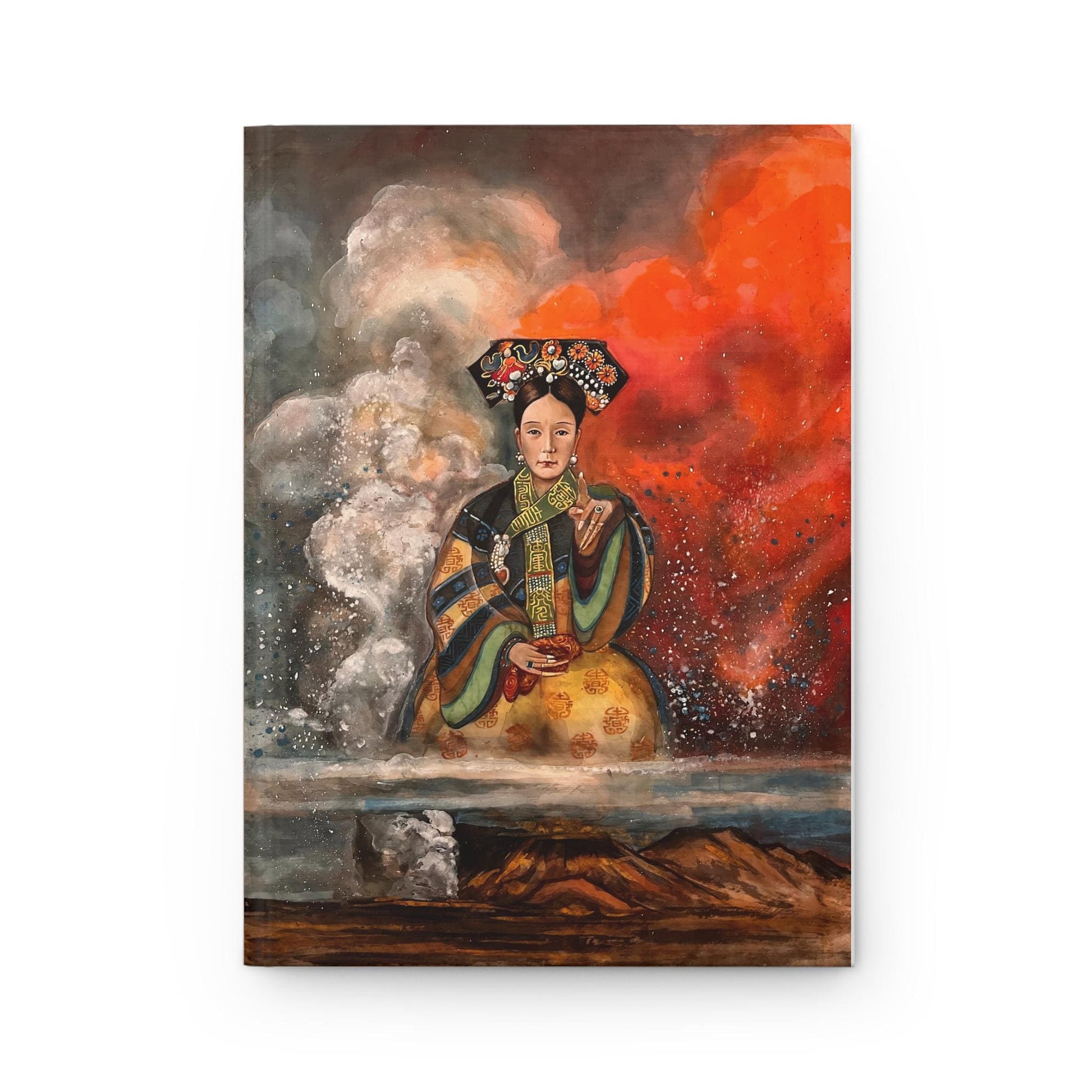 Empress Cixi Qing Dynasty Artistic Hardcover Journal with Unique Watercolor Design, Creative Writing Notebook, Gift for Artists