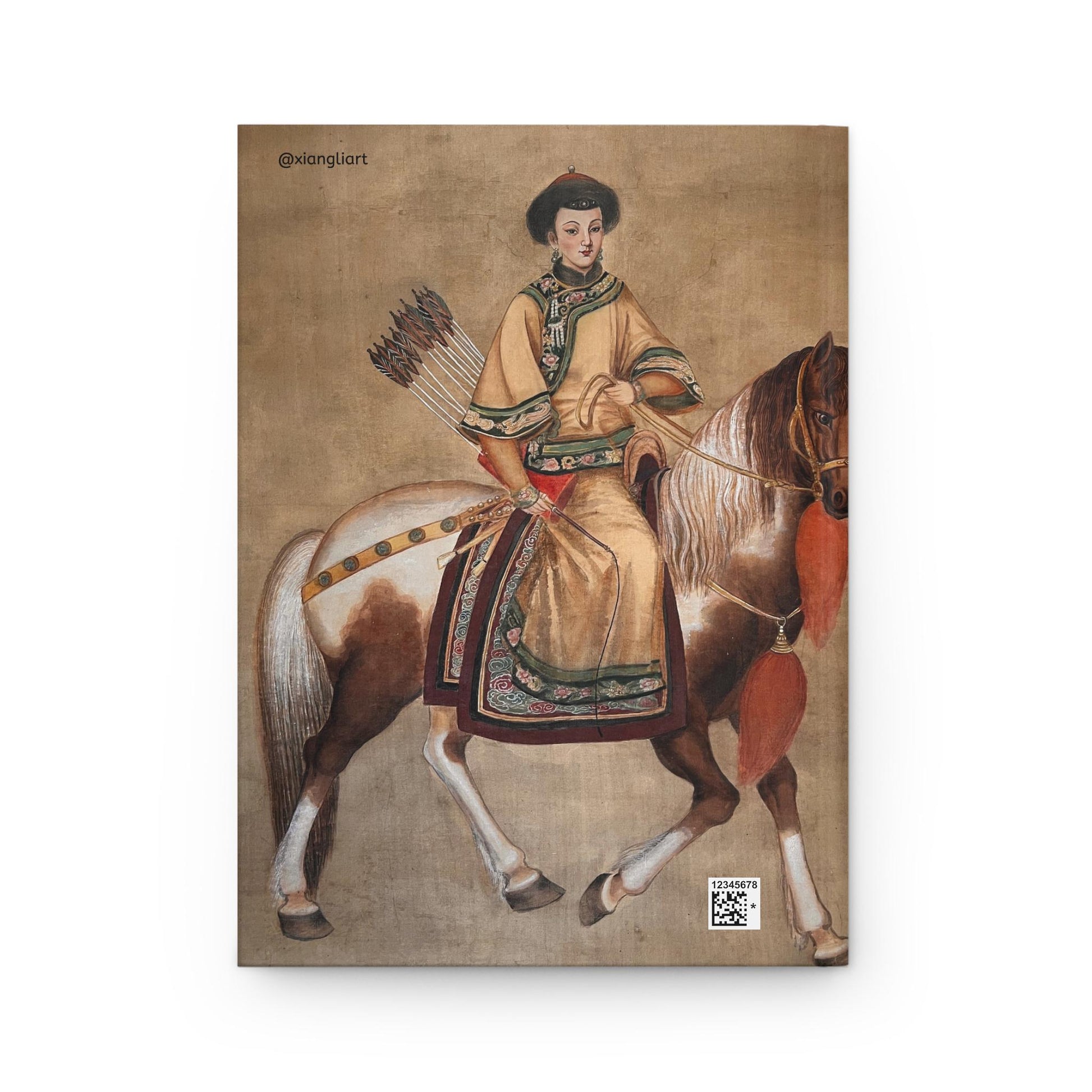 Empress Cixi Qing Dynasty Artistic Hardcover Journal with Unique Watercolor Design, Creative Writing Notebook, Gift for Artists