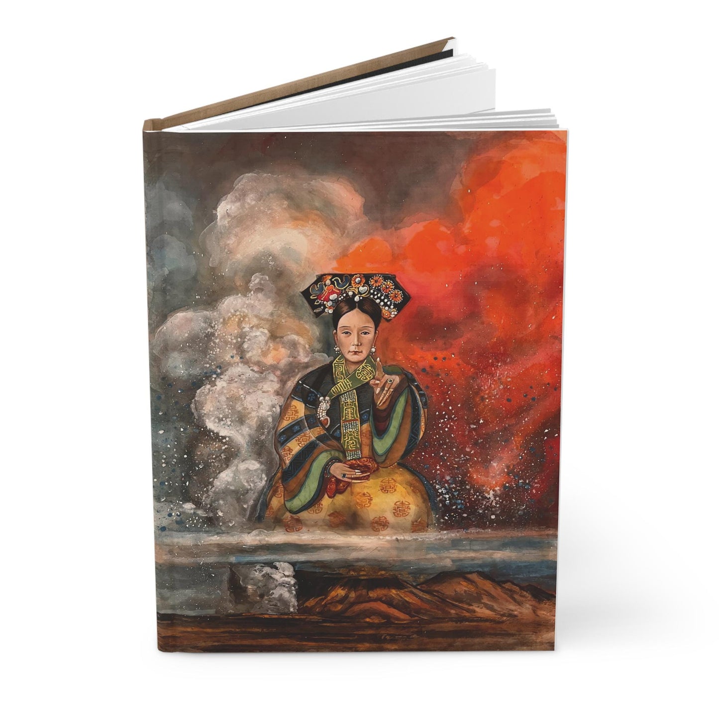 Empress Cixi Qing Dynasty Artistic Hardcover Journal with Unique Watercolor Design, Creative Writing Notebook, Gift for Artists