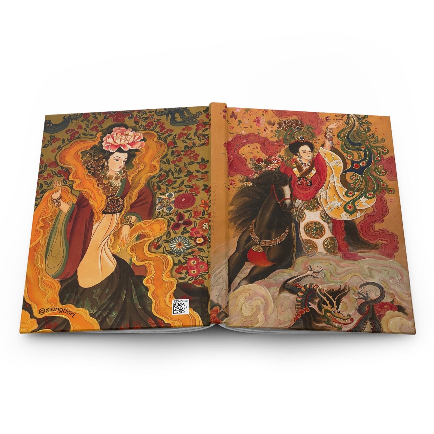 Five Dynasty Ten Kingdoms Chinese Empresses, Artistic Hardcover Journal, Floral Journal, Unique Gift, Creative Notebook, Diary for Art Lover
