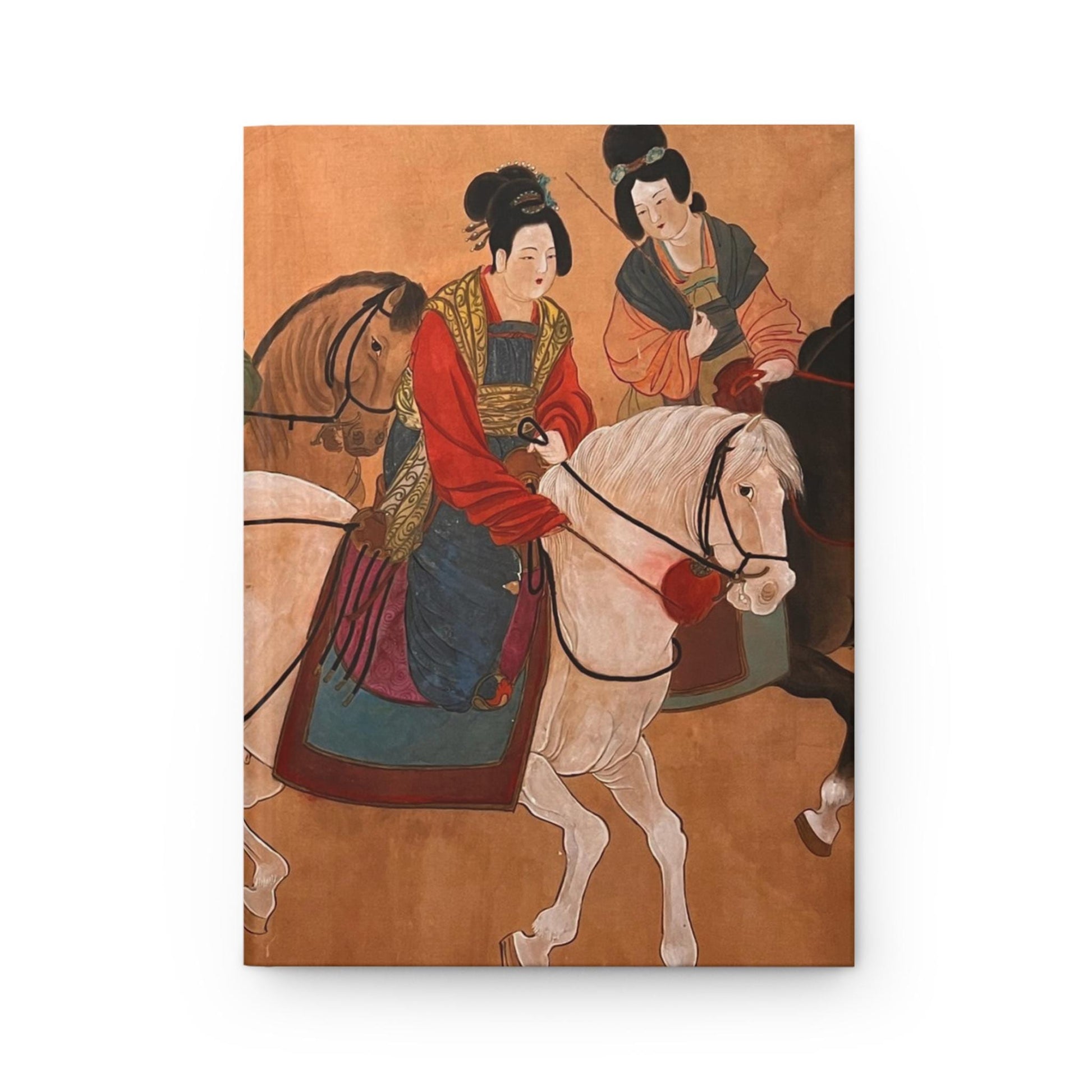Year of the Horse, Tang Dynasty Empresses, Artistic Hardcover Journal with Asian Horse Riders Design, Vintage Art Journal, Gift for Writers