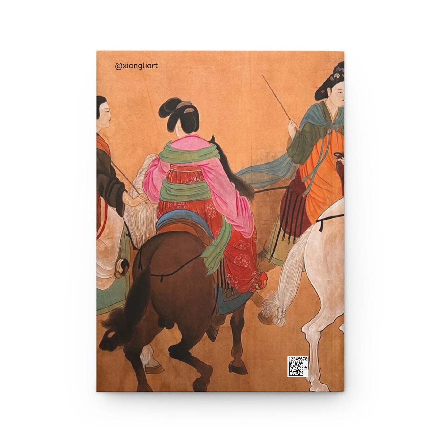 Year of the Horse, Tang Dynasty Empresses, Artistic Hardcover Journal with Asian Horse Riders Design, Vintage Art Journal, Gift for Writers