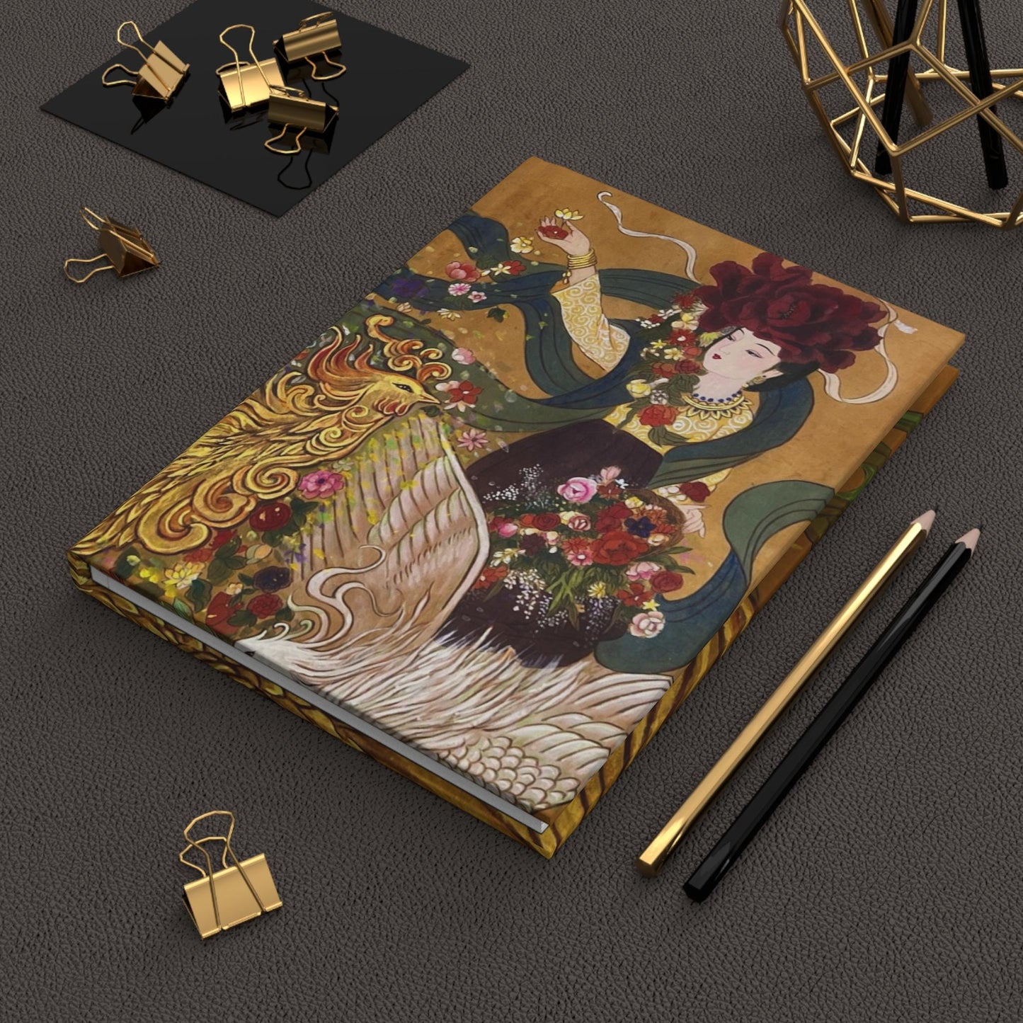 Tang Empresses, Elegant Hardcover Journal with Watercolor Floral Art, Stunning Writing Gift, Art Lover's Journal, Stationery for Creativity