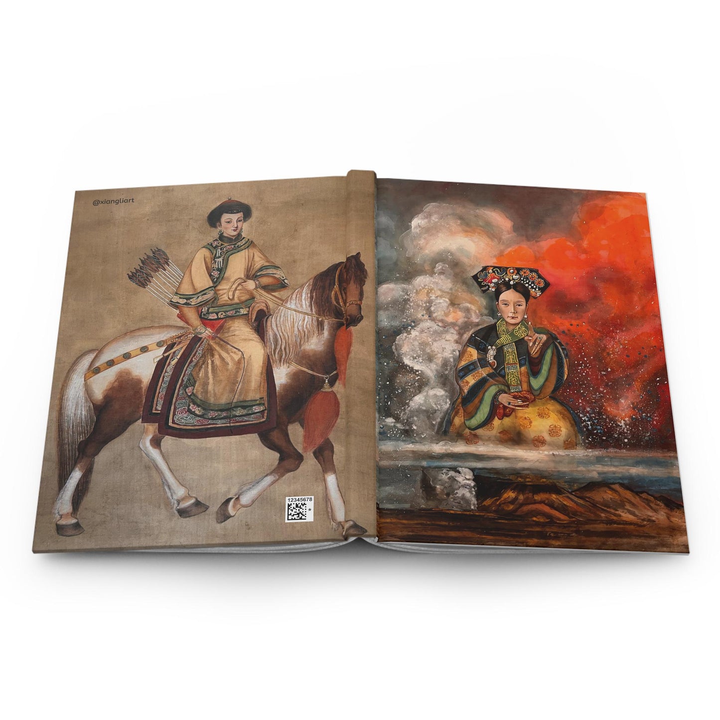Empress Cixi Qing Dynasty Artistic Hardcover Journal with Unique Watercolor Design, Creative Writing Notebook, Gift for Artists
