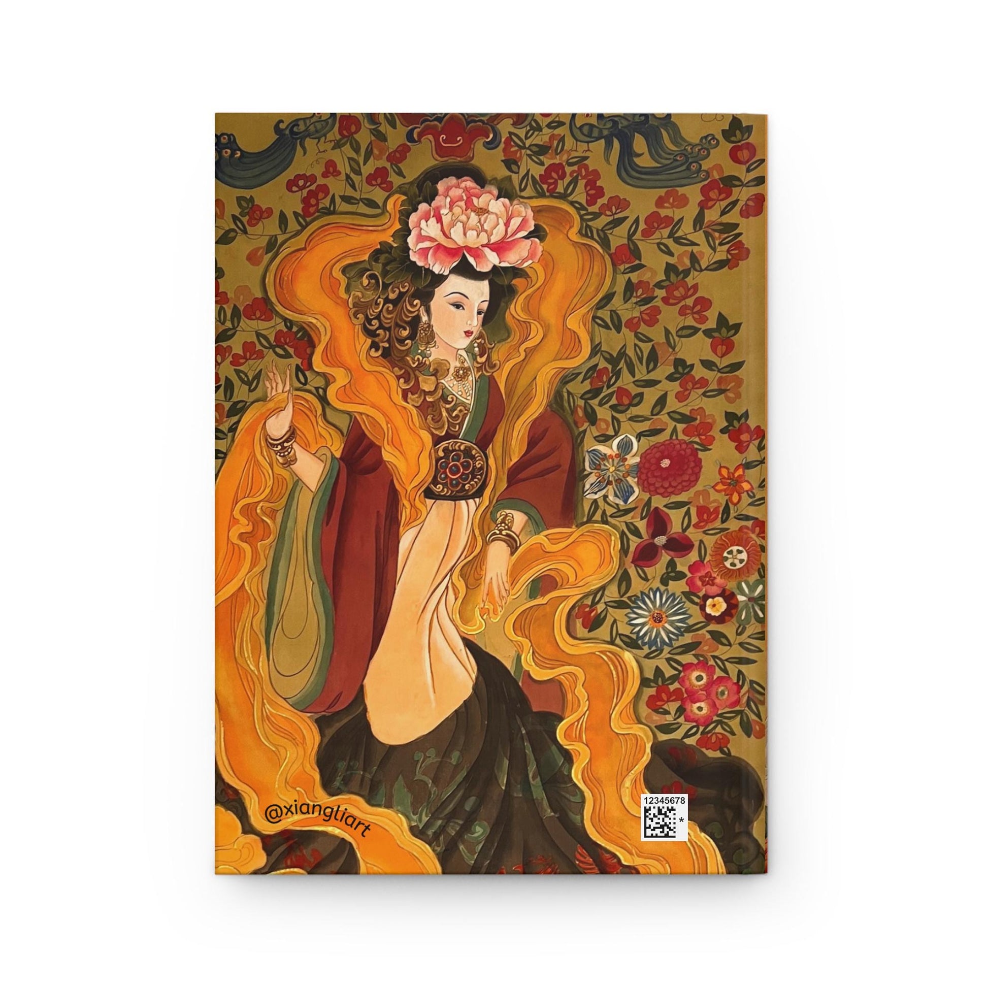 Five Dynasty Ten Kingdoms Chinese Empresses, Artistic Hardcover Journal, Floral Journal, Unique Gift, Creative Notebook, Diary for Art Lover