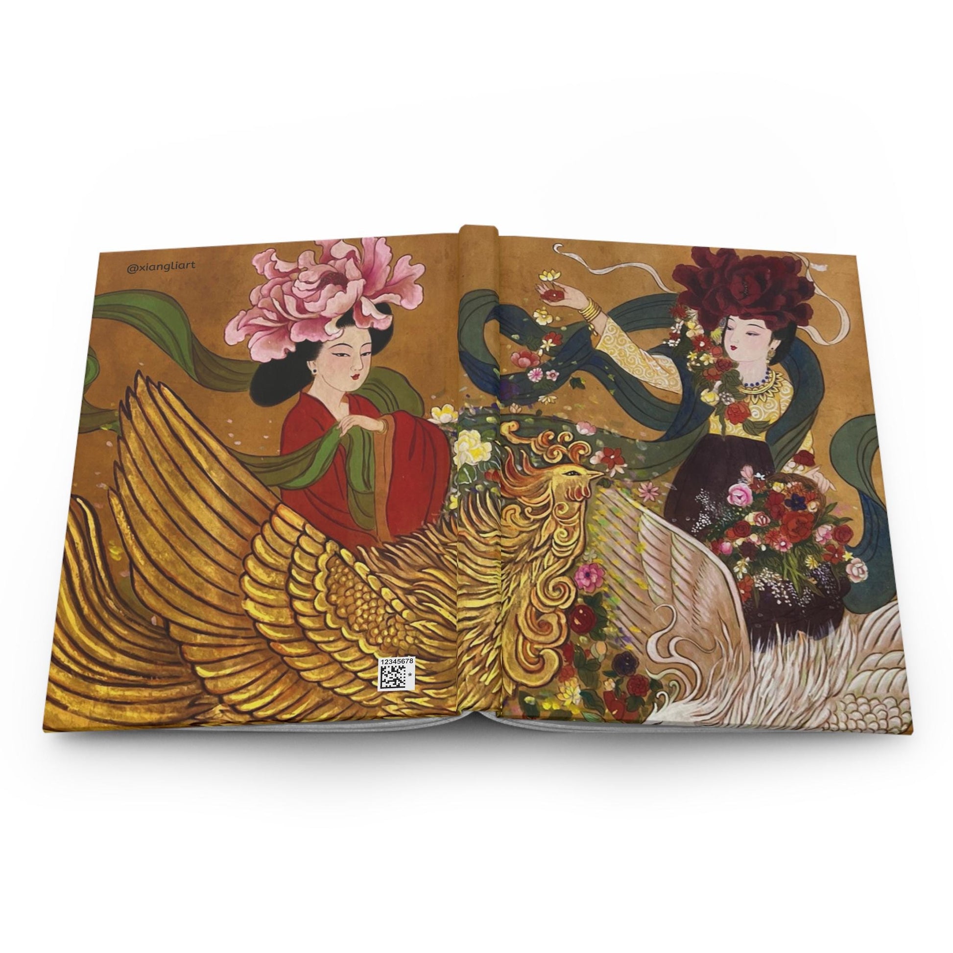 Tang Empresses, Elegant Hardcover Journal with Watercolor Floral Art, Stunning Writing Gift, Art Lover's Journal, Stationery for Creativity