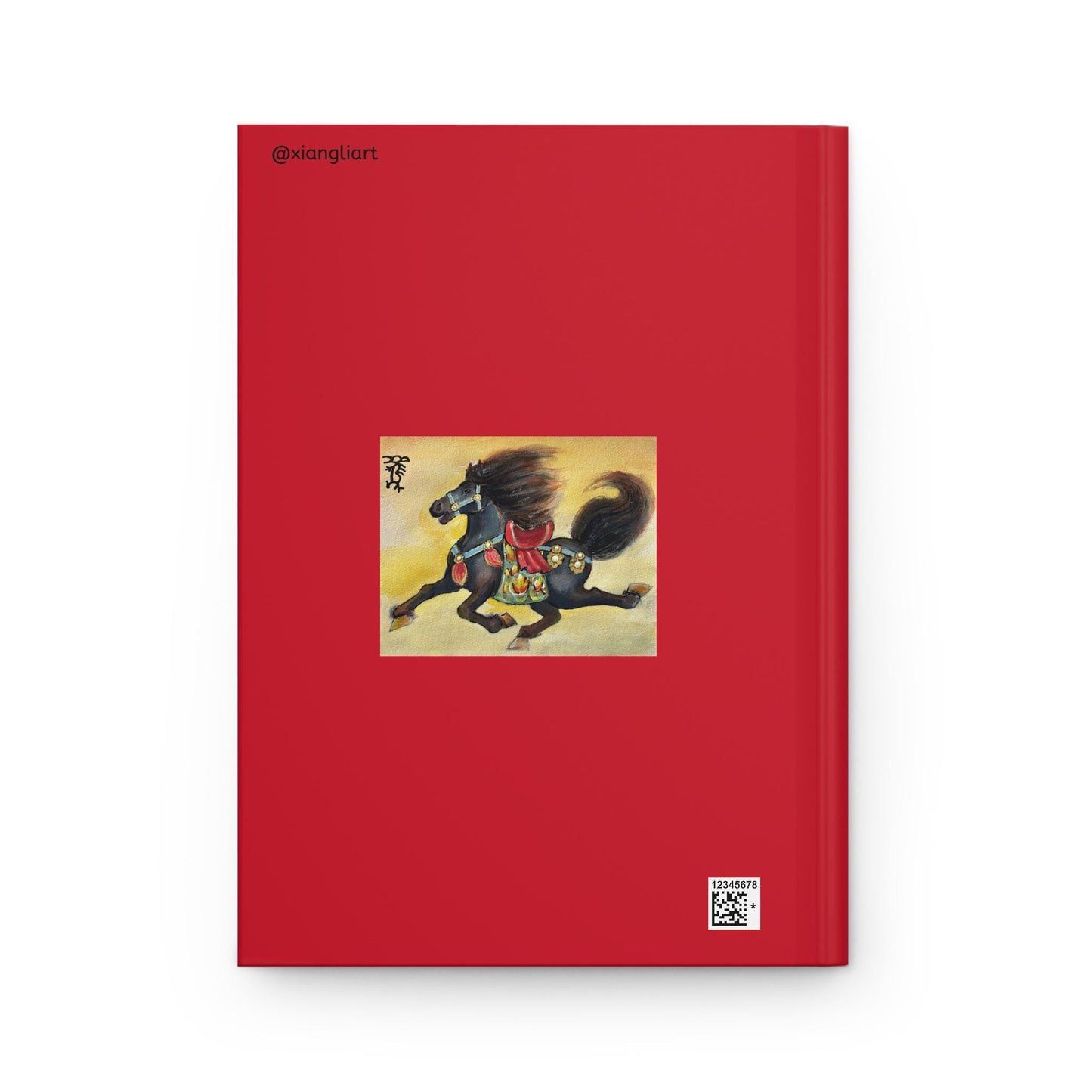 Chinese Watercolor Horse Hardcover Journal, Year of the Horse Gift, Lunar New Year 2026, Writers Notebook, Matte Cover