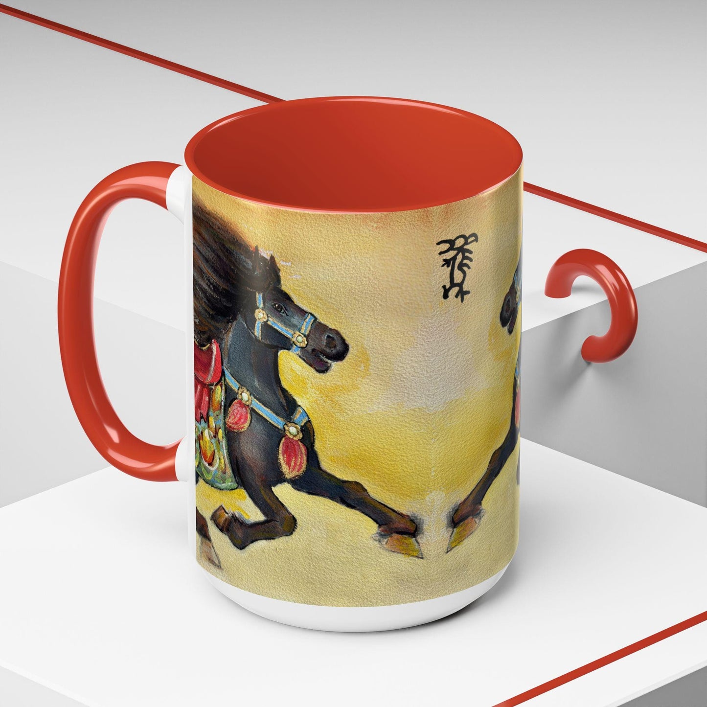 Year of the Horse Artistic Accent Coffee Mug | Lunar New Year 2026, Chinese Horoscope