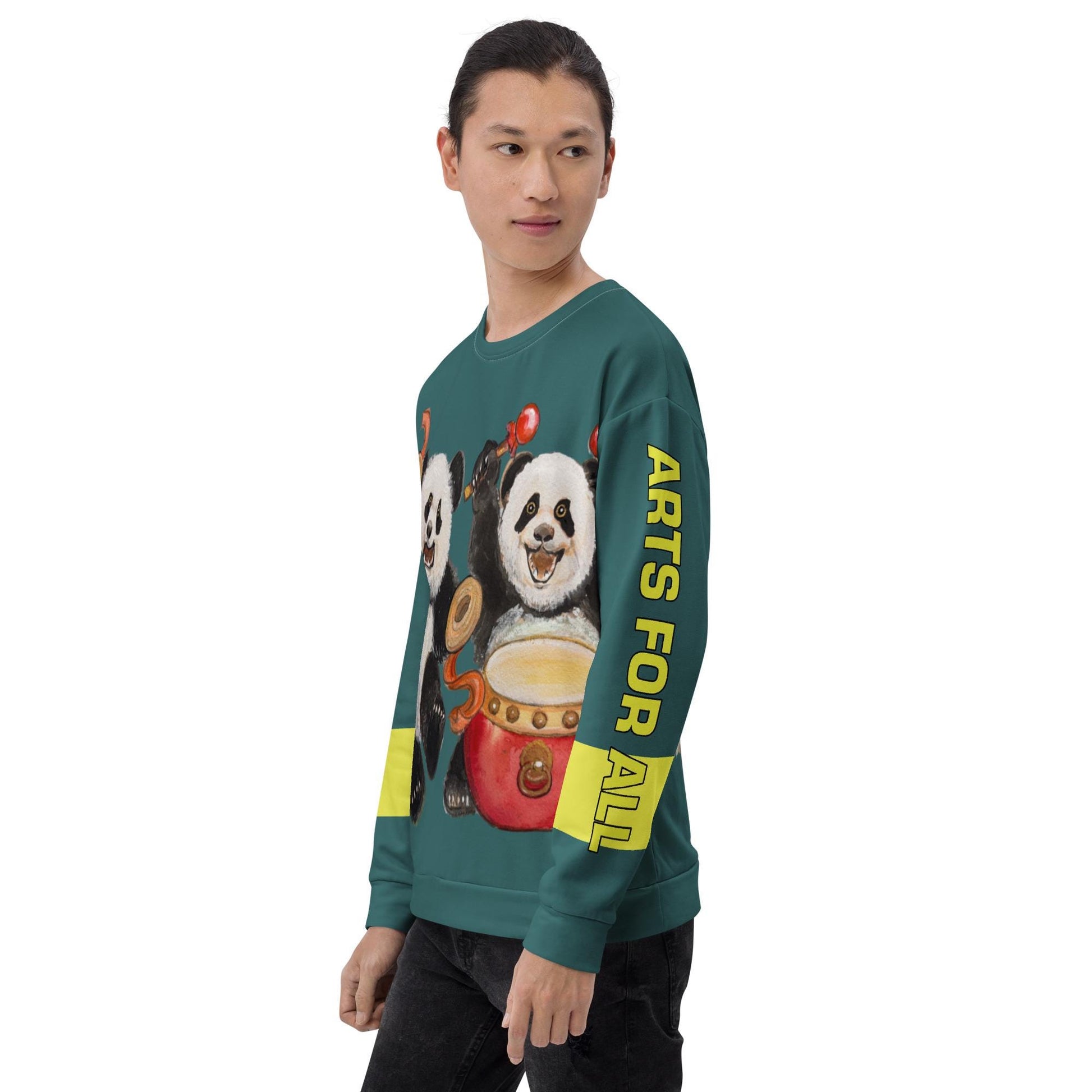 Chinese Panda Playing Drum Lunar New Year Arts for All Pop Color 2026 Unisex Sweatshirt