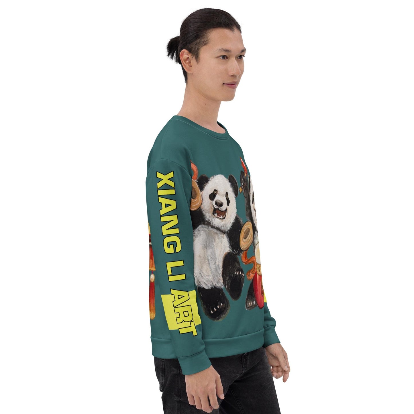 Chinese Panda Playing Drum Lunar New Year Arts for All Pop Color 2026 Unisex Sweatshirt
