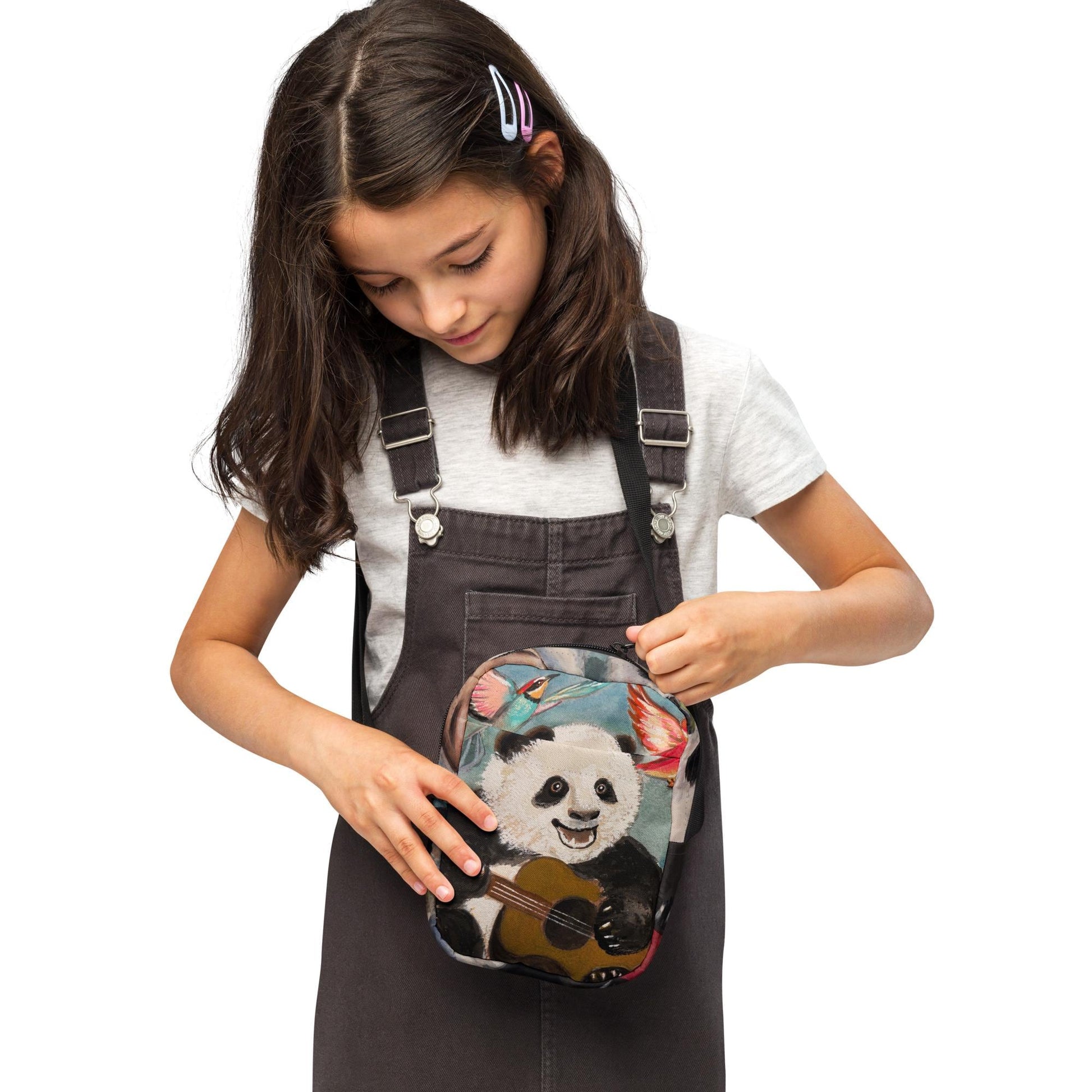 Chinese Happy Panda Lunar New Year Guitar Singing Gift for Her Gift for Children Utility crossbody bag