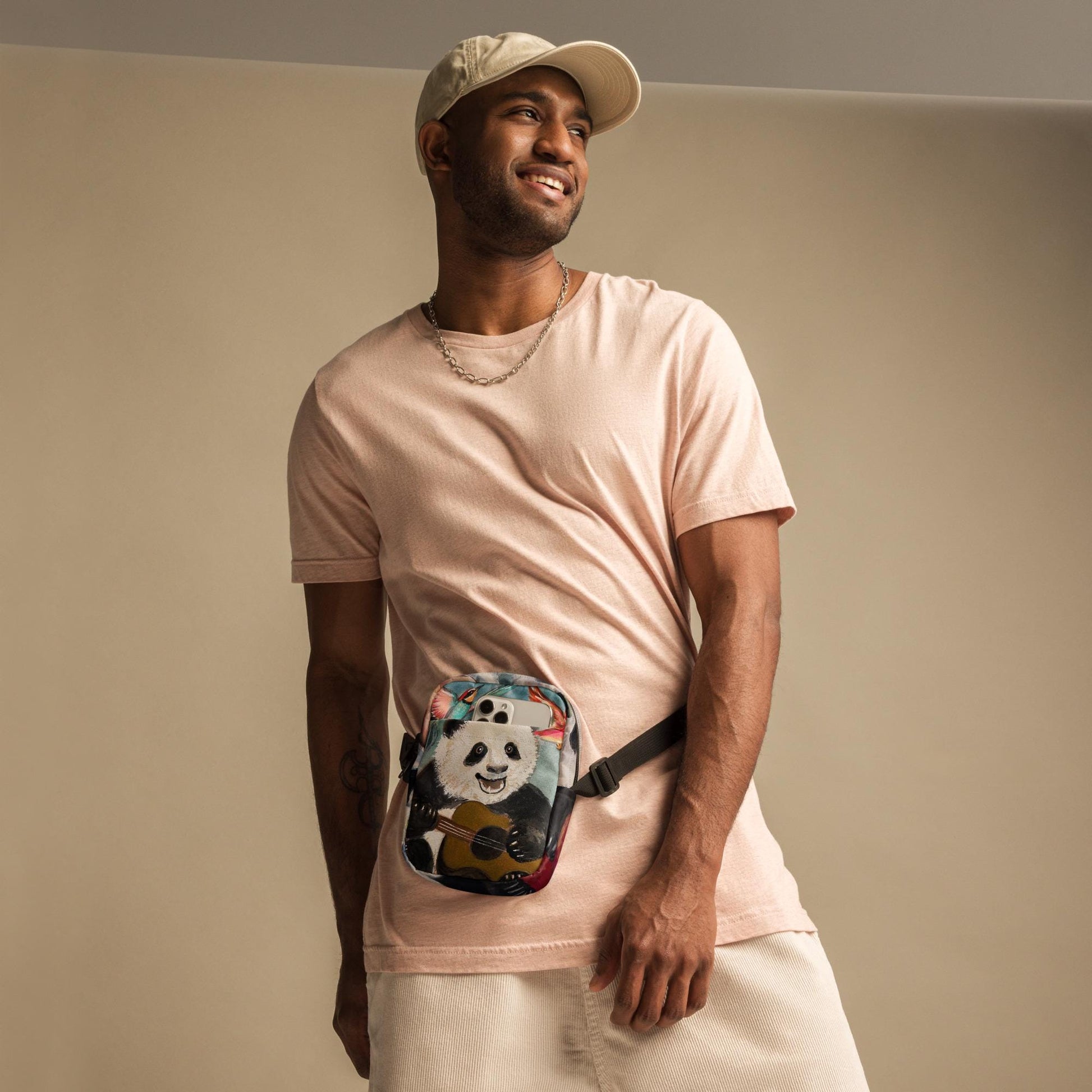 Chinese Happy Panda Lunar New Year Guitar Singing Gift for Her Gift for Children Utility crossbody bag