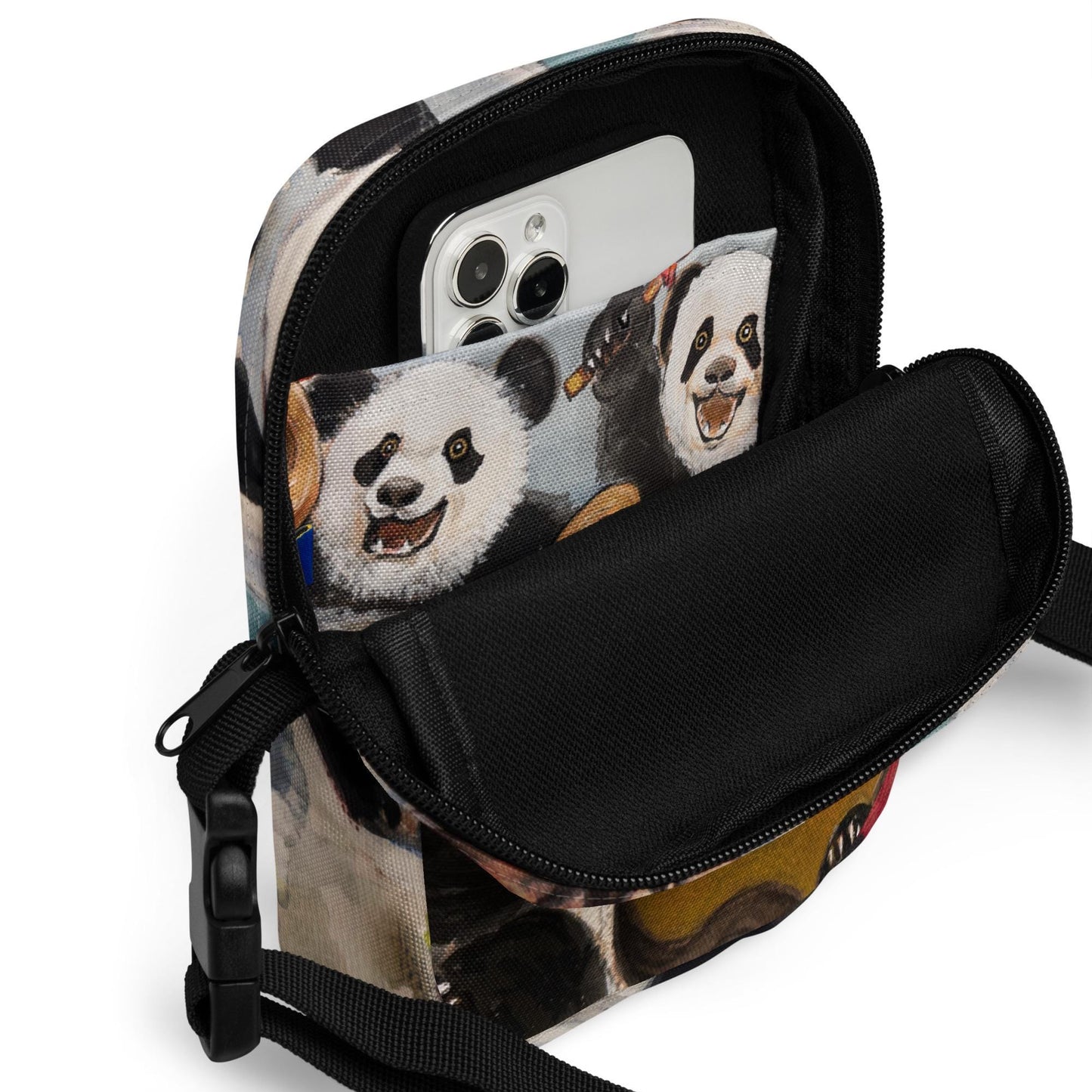 Chinese Happy Panda Lunar New Year Guitar Singing Gift for Her Gift for Children Utility crossbody bag