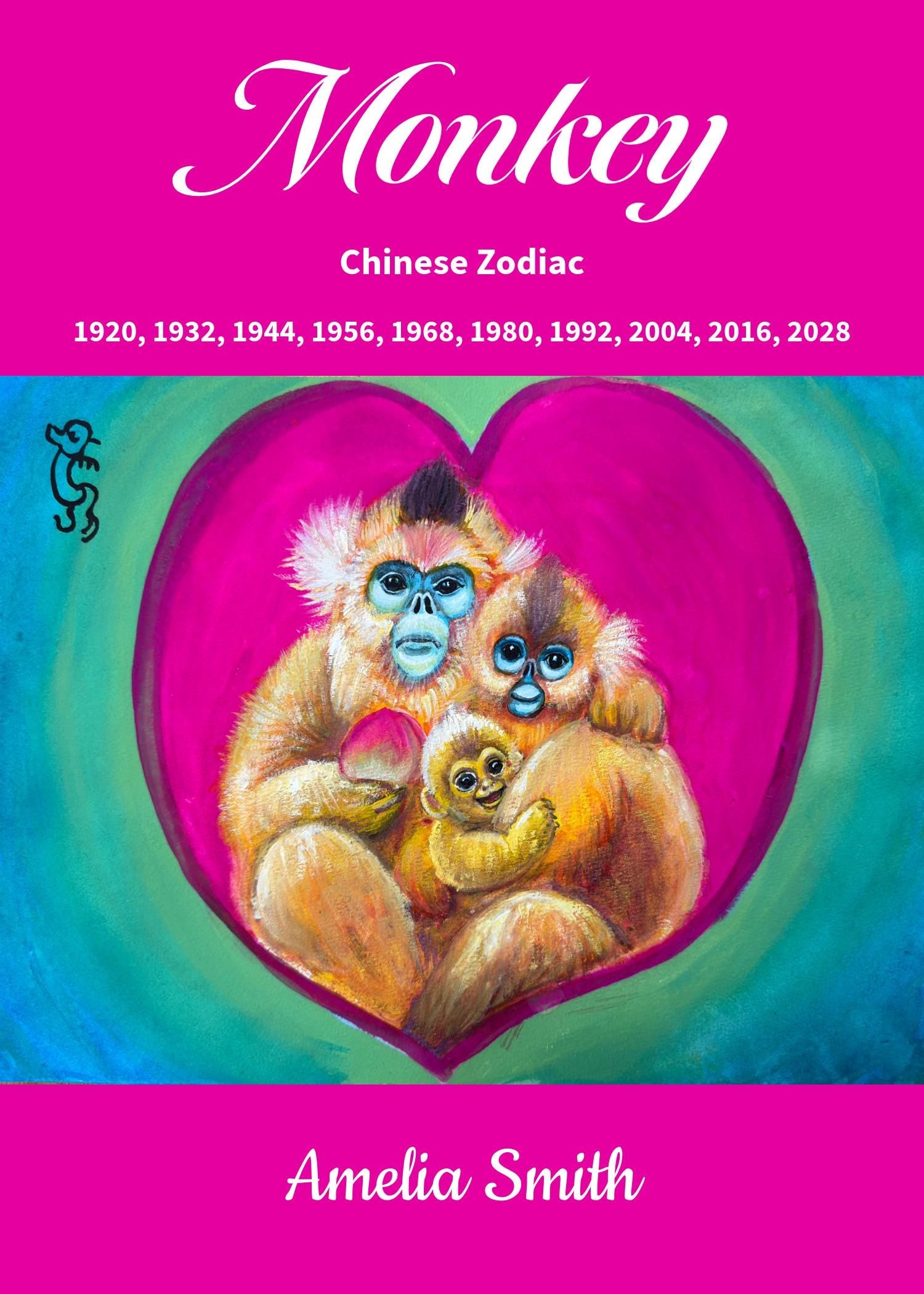 Monkey Chinese Zodiac Hardcover Journal | Monkey Illustration Notebook