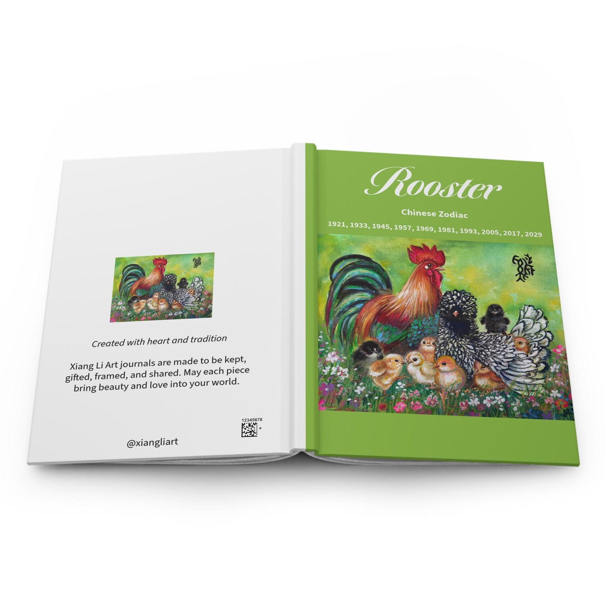 Rooster Chinese Zodiac Hardcover Journal | Birthday Years, Farm Animal Art
