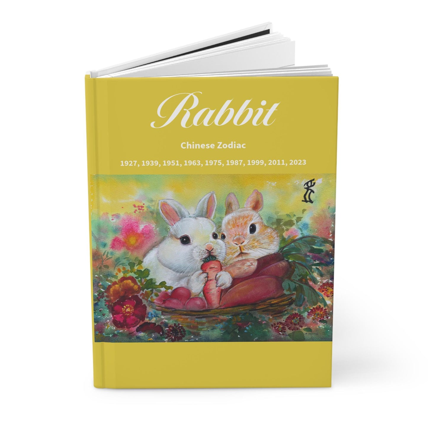 Rabbit Chinese Zodiac Hardcover Journal | Bunny Illustration, 12-Year Cycle Years
