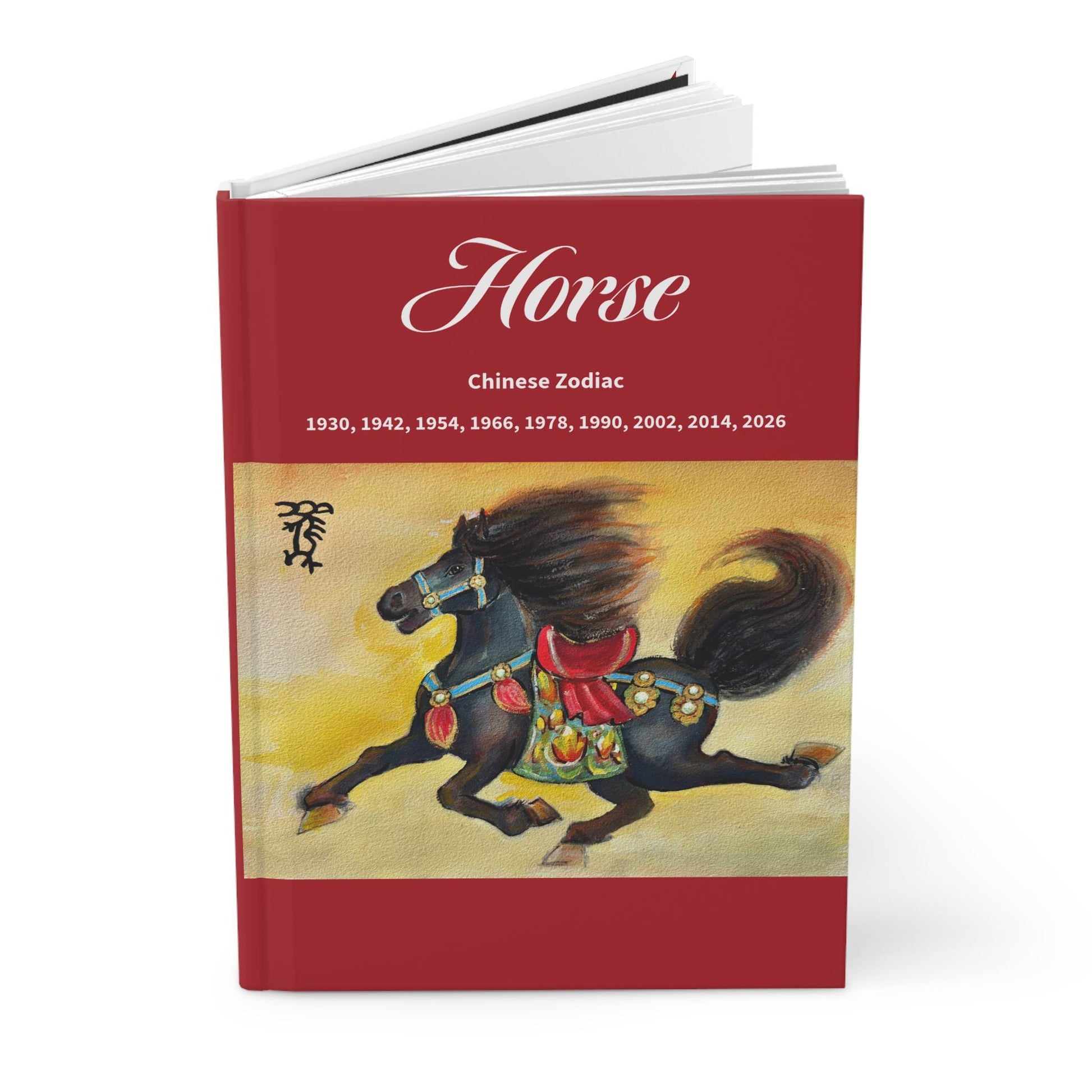 Chinese Zodiac Horse Hardcover Journal | Horse Illustration Notebook