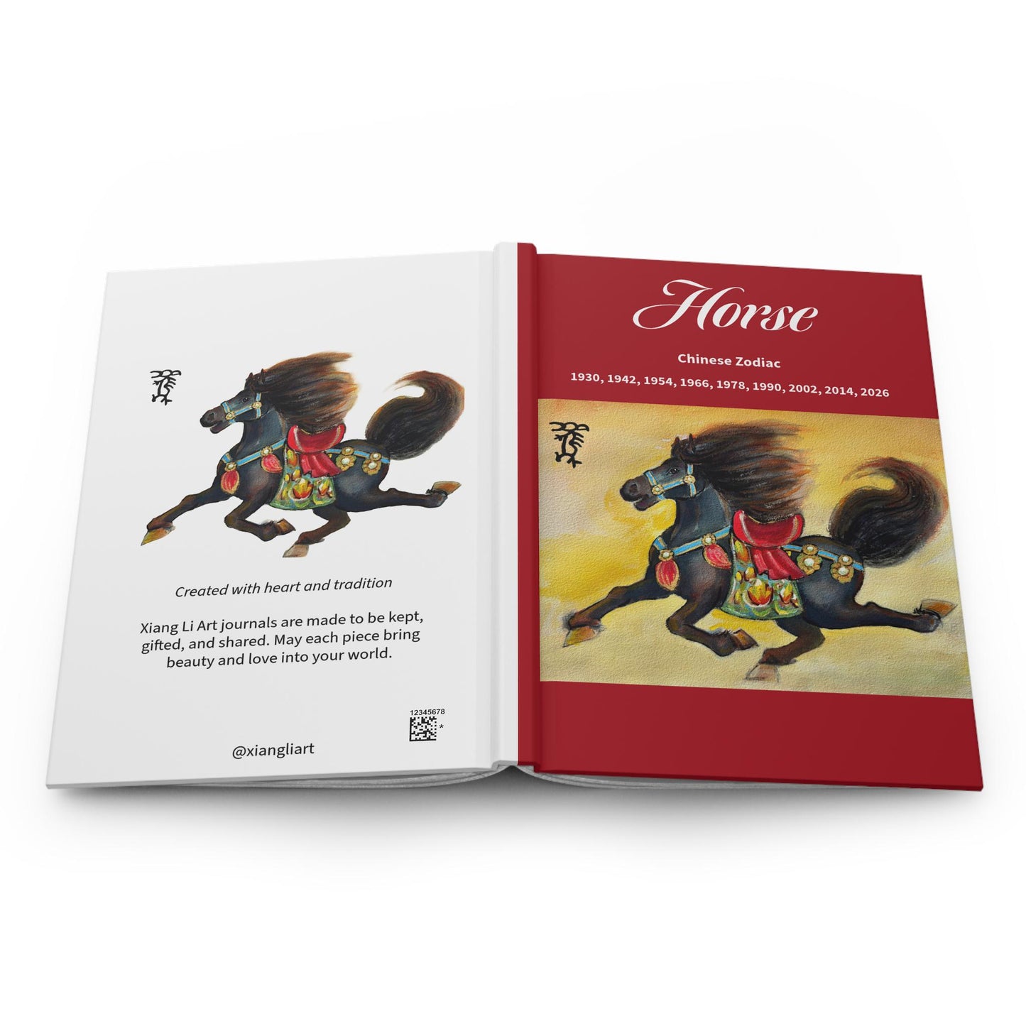 Chinese Zodiac Horse Hardcover Journal | Horse Illustration Notebook