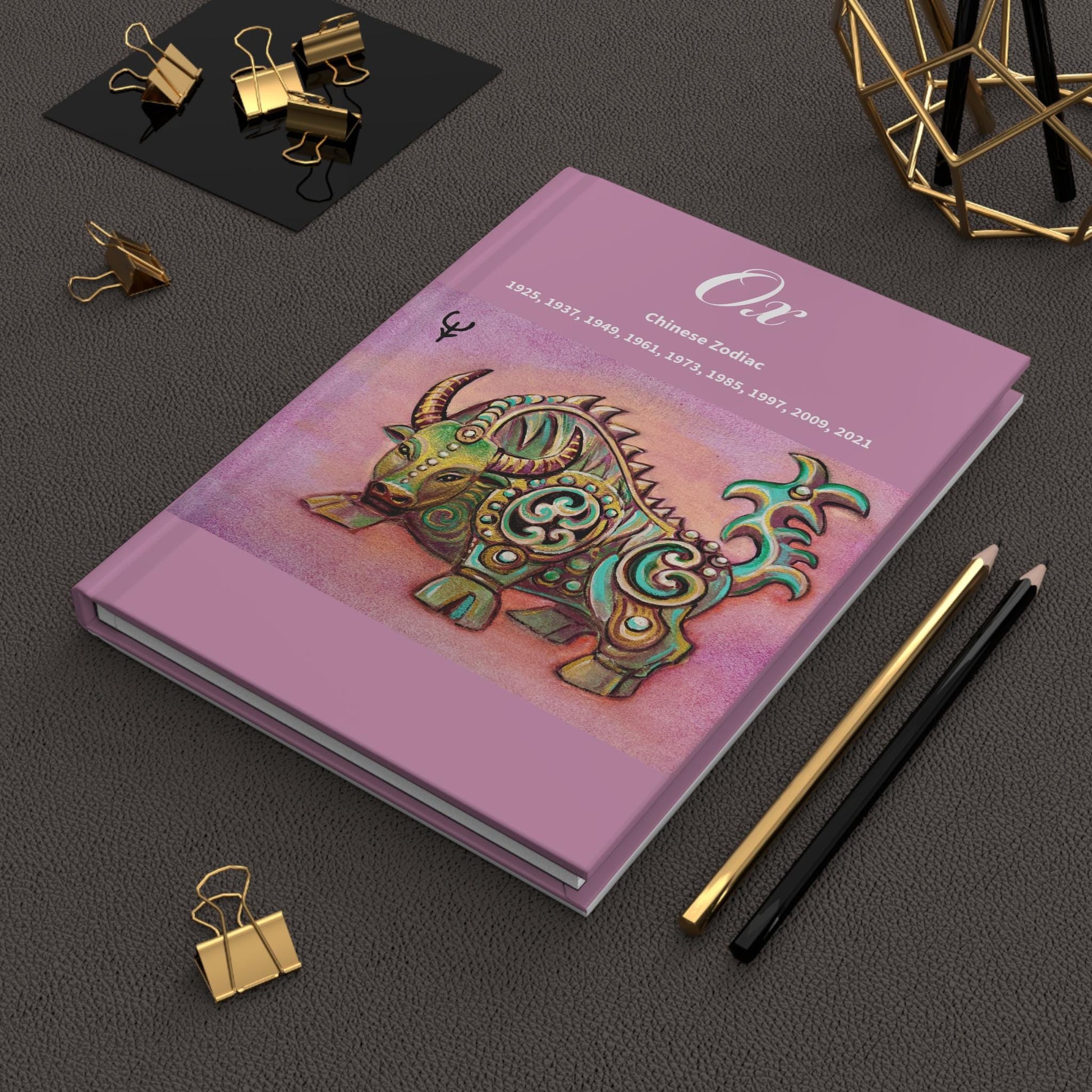 Ox Chinese Zodiac Hardcover Journal | Ox Zodiac Notebook, 1925-2021 Years
