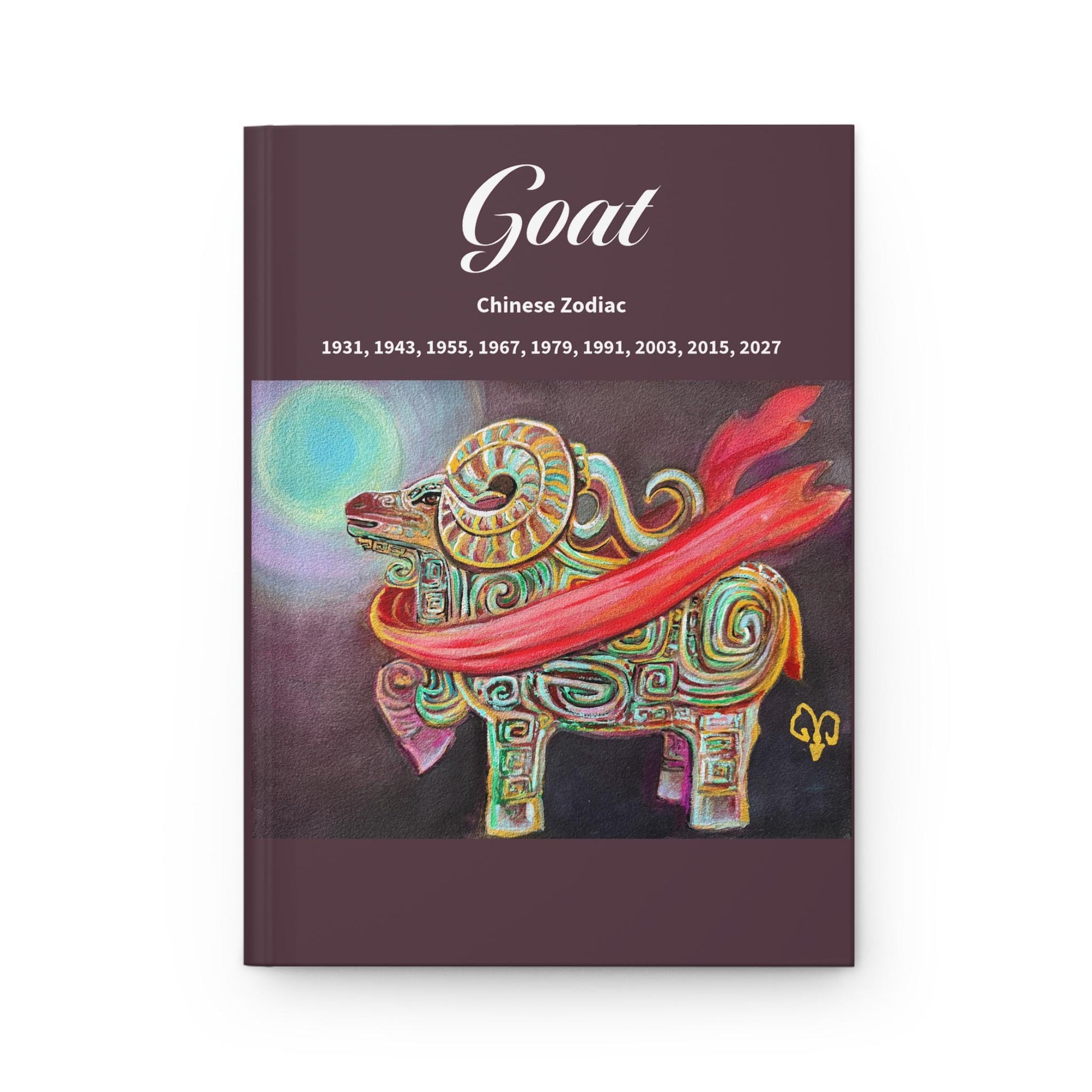Chinese Zodiac Goat Hardcover Journal | Ram Illustration, Birth Years 1931-2027