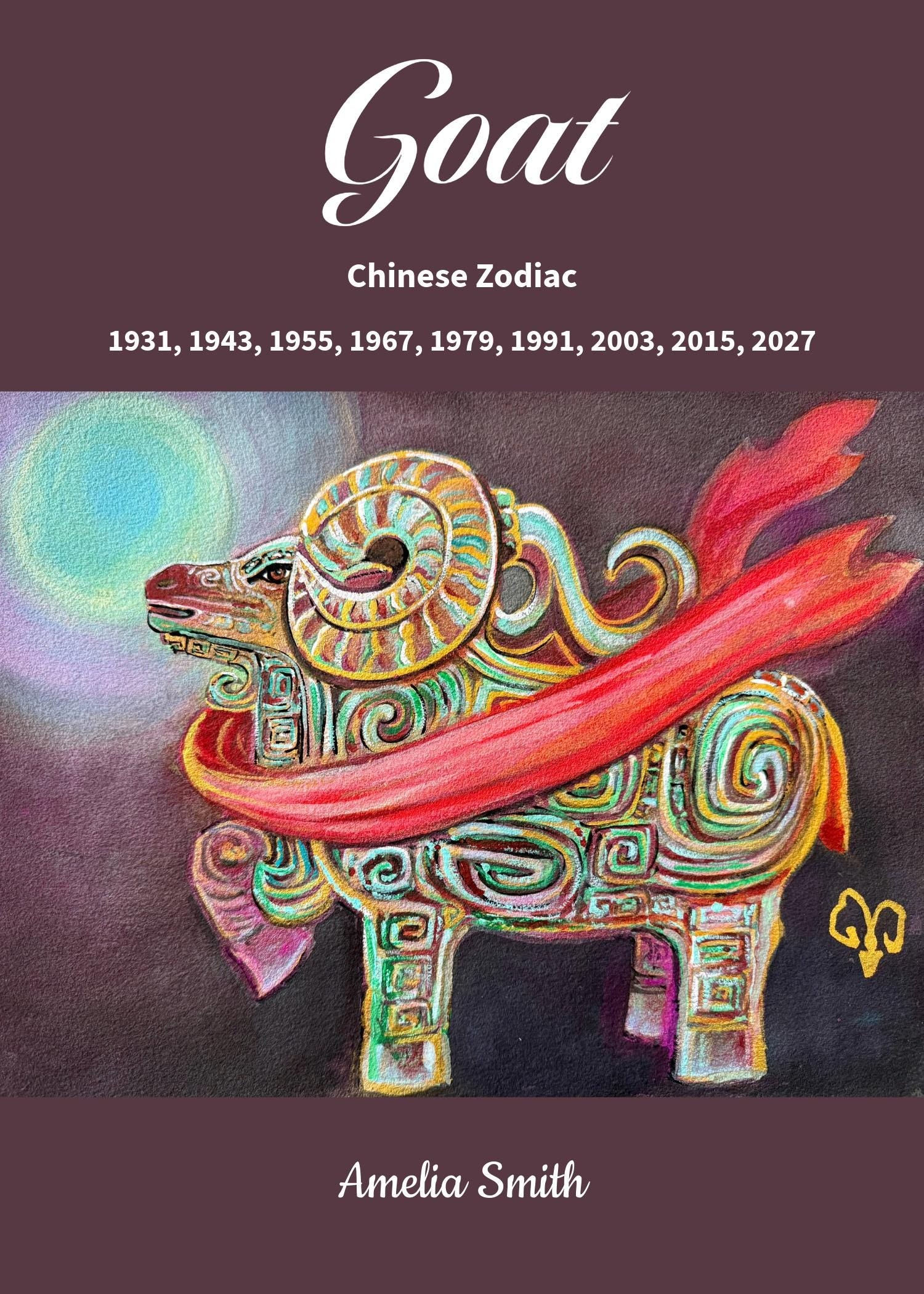 Chinese Zodiac Goat Hardcover Journal | Ram Illustration, Birth Years 1931-2027