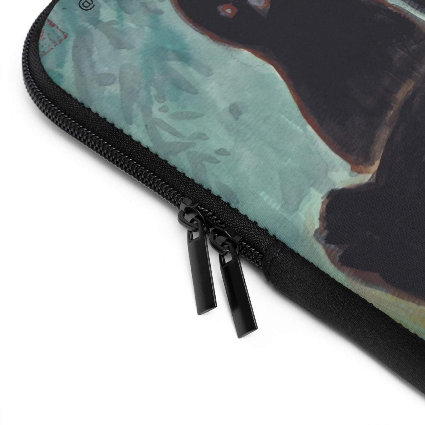 Playful Panda Painting Laptop Sleeve | Colorful Folk Art, Bird & Mask