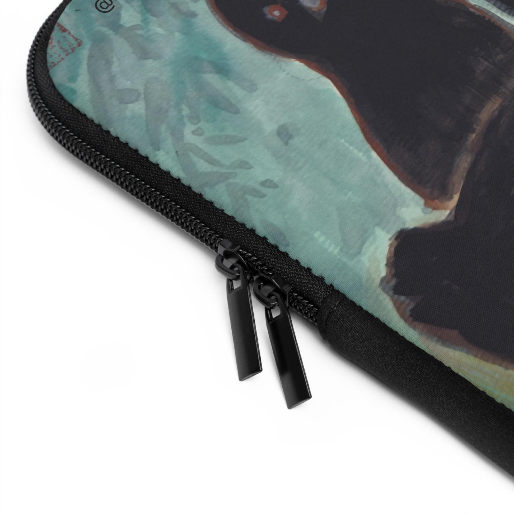 Playful Panda Painting Laptop Sleeve | Colorful Folk Art, Bird & Mask