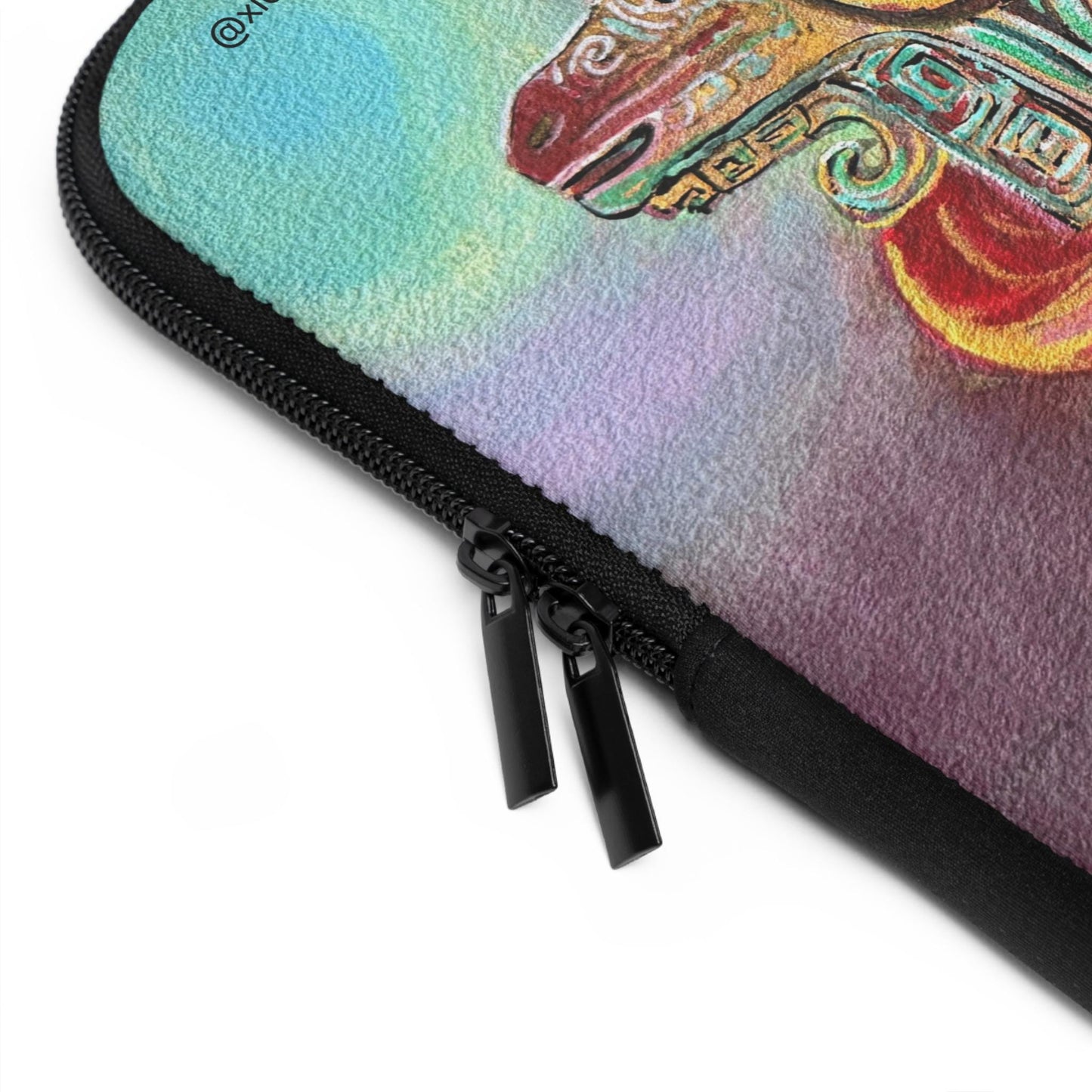 Chinese Horoscope Sheep Lunar New Year Colorful Celtic Ram Laptop Sleeve | Mythic Ram Design