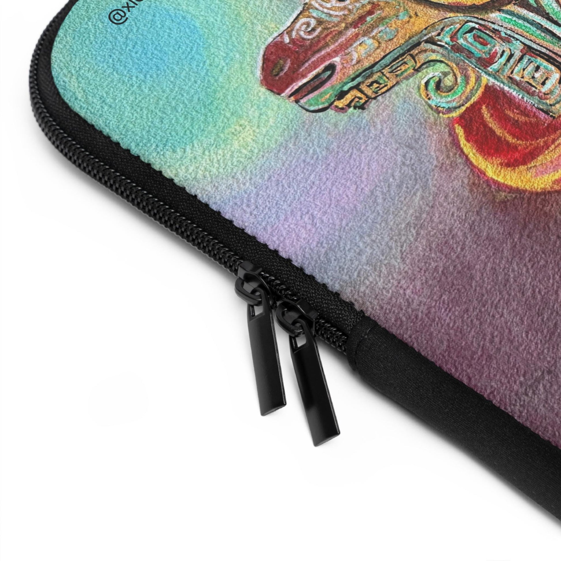 Chinese Horoscope Sheep Lunar New Year Colorful Celtic Ram Laptop Sleeve | Mythic Ram Design