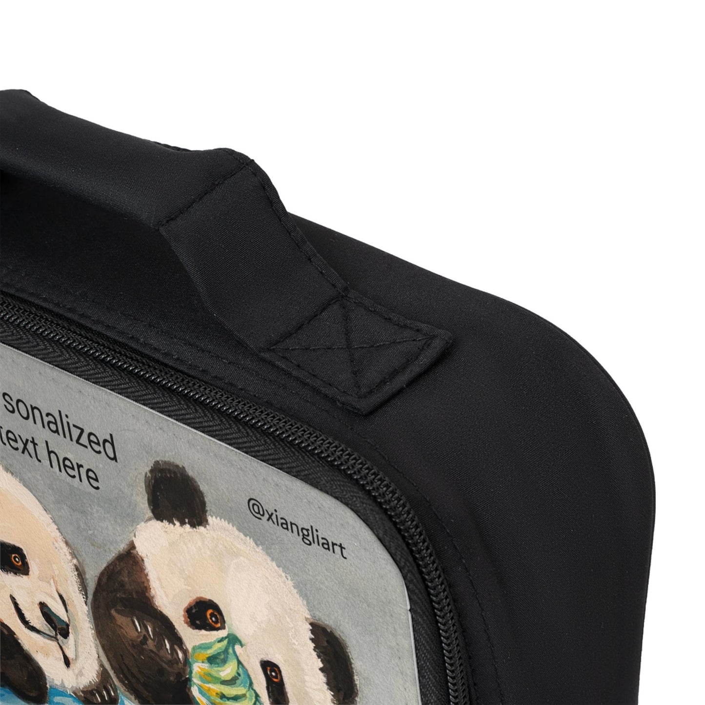 Panda Ice Cream Painting Lunch Bag | Cute Animal Lunchbox, Personalized Text