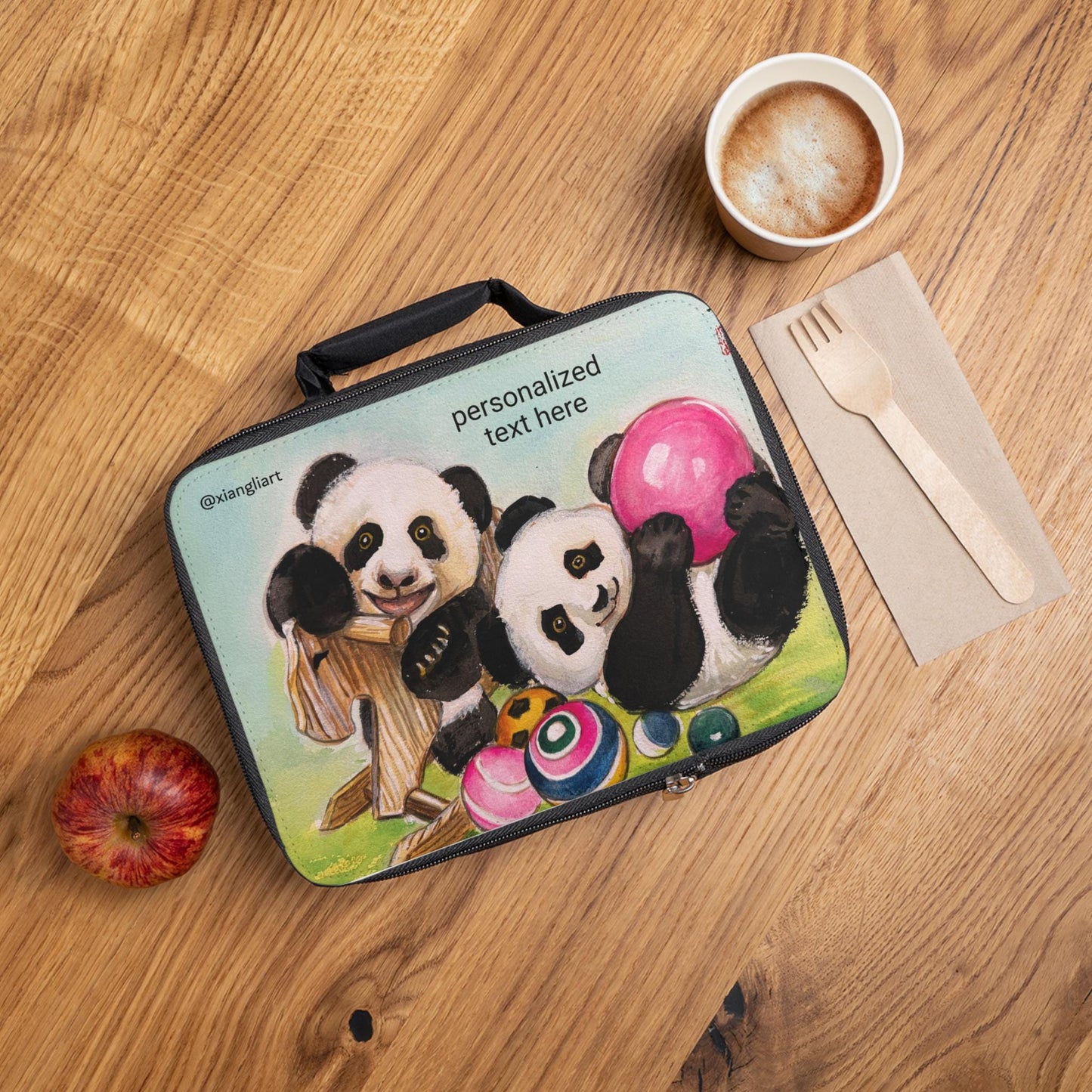Playful Panda Cubs Lunch Bag | Personalized Kids Lunchbox