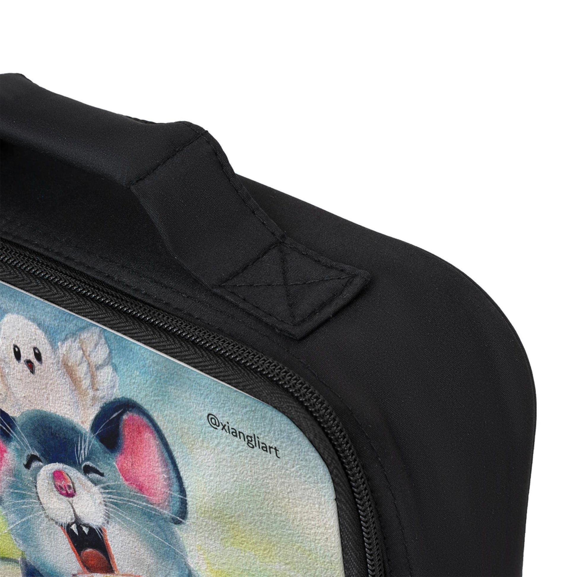 Happy Rat Eating Cheese Lunch Bag | Chinese Lunar New Year | Year of the Rat | Cute Animal Bento Cooler