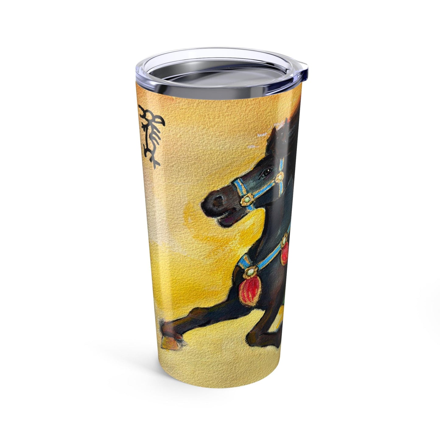Painted Carousel Horse Tumbler | Vintage Fairground Ride Art