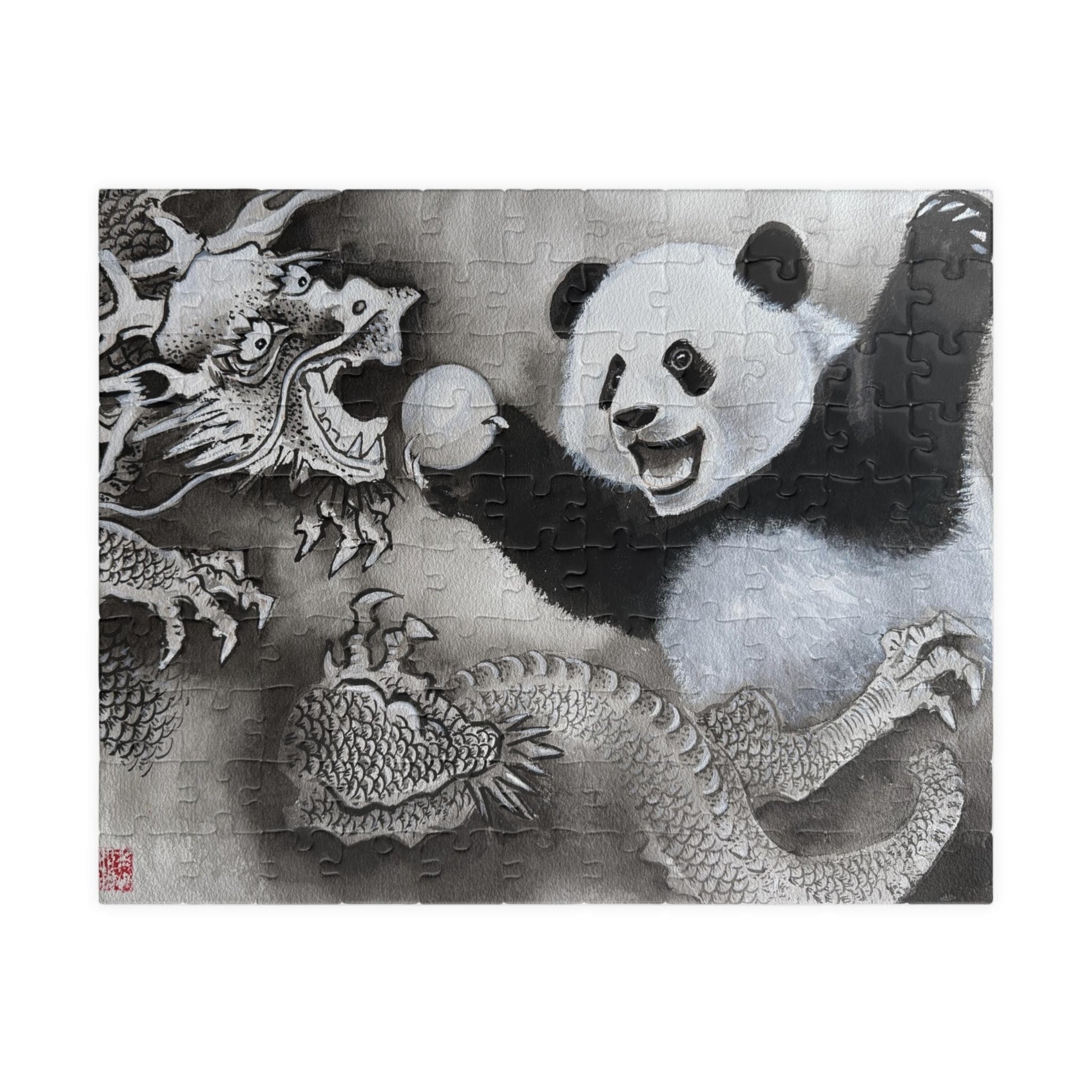 Panda and Dragon Artwork Puzzle | 110, 252 Piece Jigsaw | Holiday Activity Puzzle