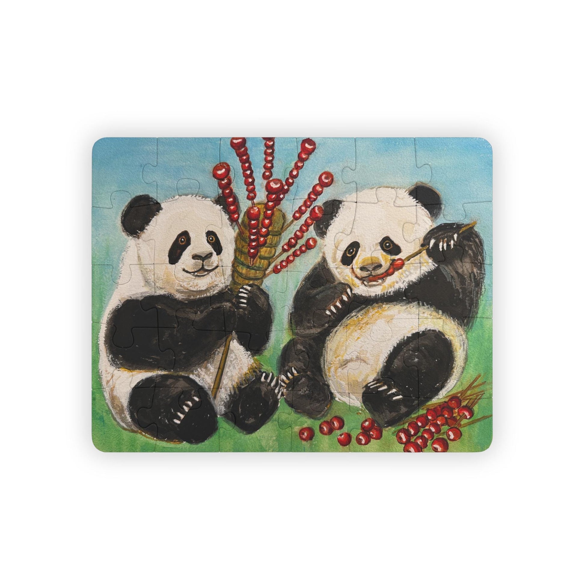 Playful Pandas Eating Hawthorn Candies Puzzle Kids' Puzzle | 30 Pieces, Toddler Jigsaw