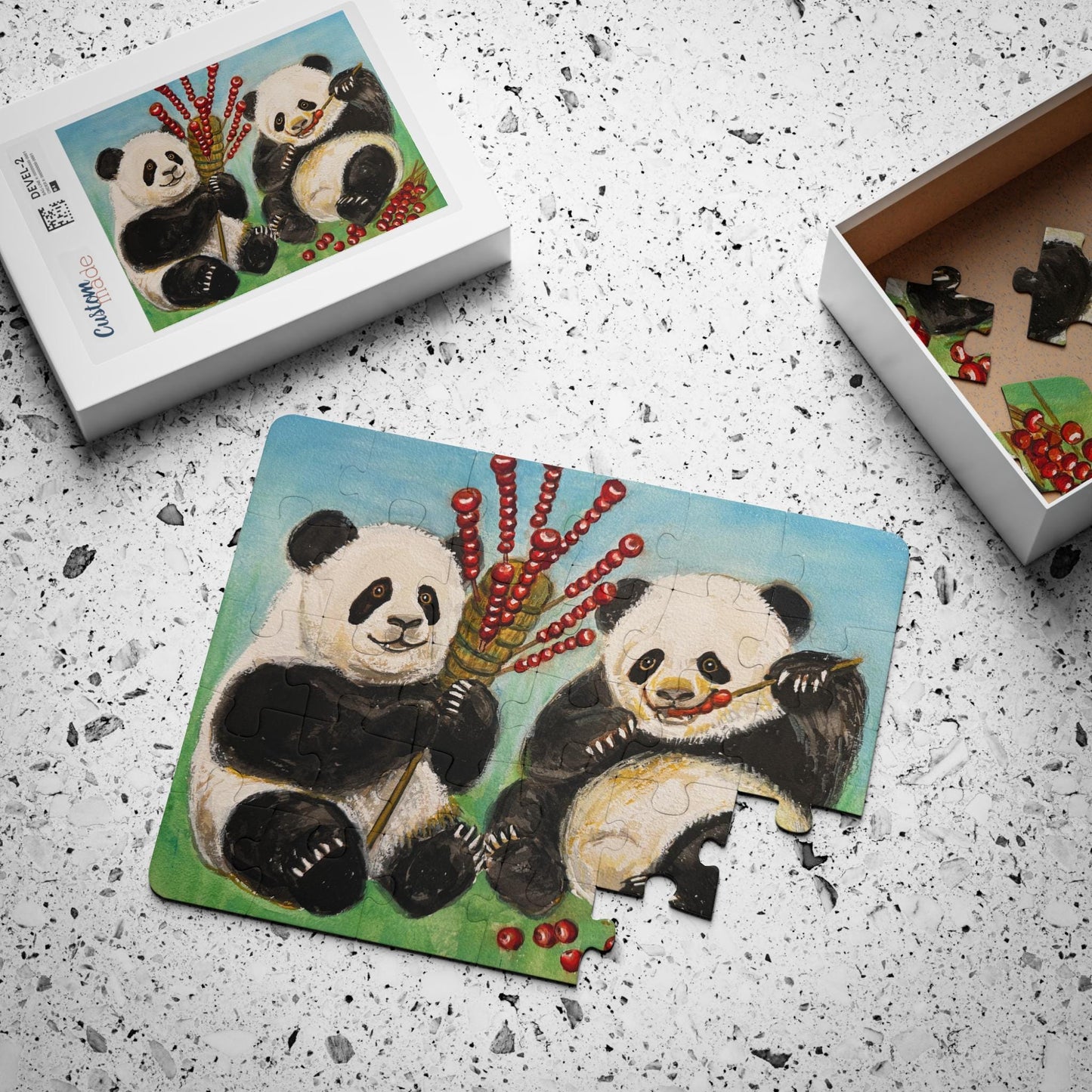 Playful Pandas Eating Hawthorn Candies Puzzle Kids' Puzzle | 30 Pieces, Toddler Jigsaw