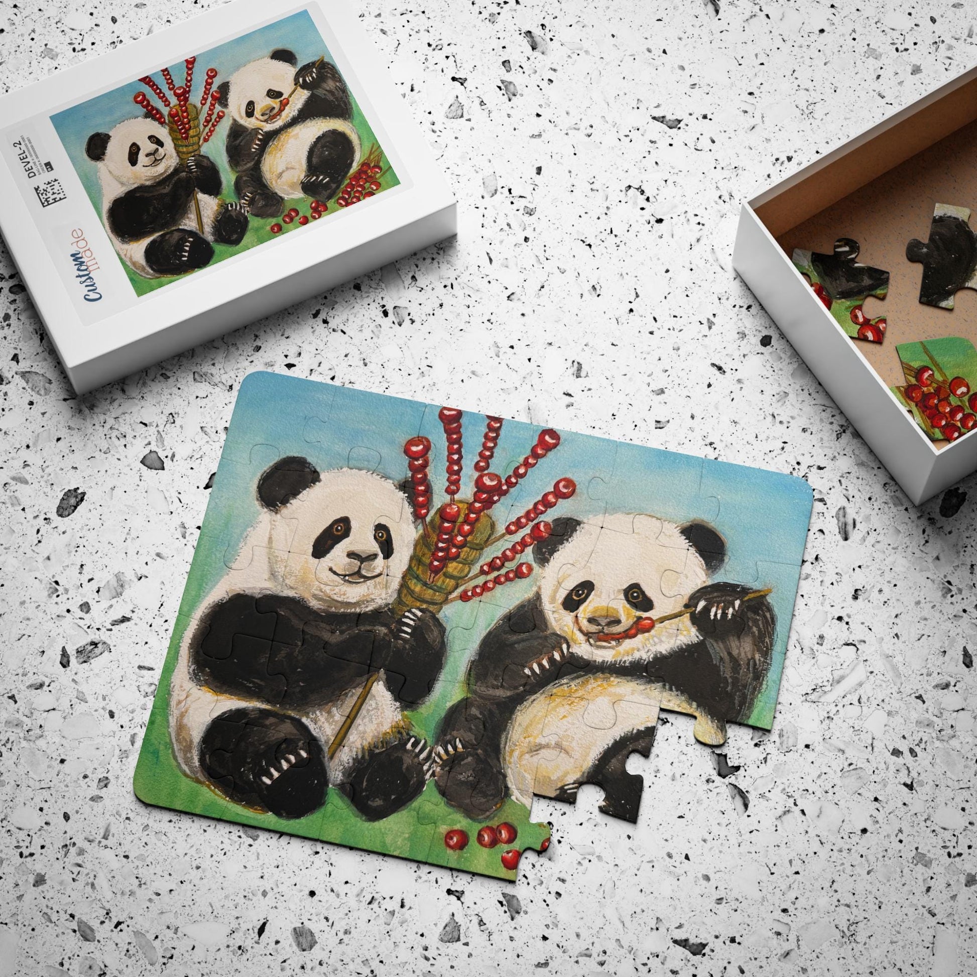 Playful Pandas Eating Hawthorn Candies Puzzle Kids' Puzzle | 30 Pieces, Toddler Jigsaw