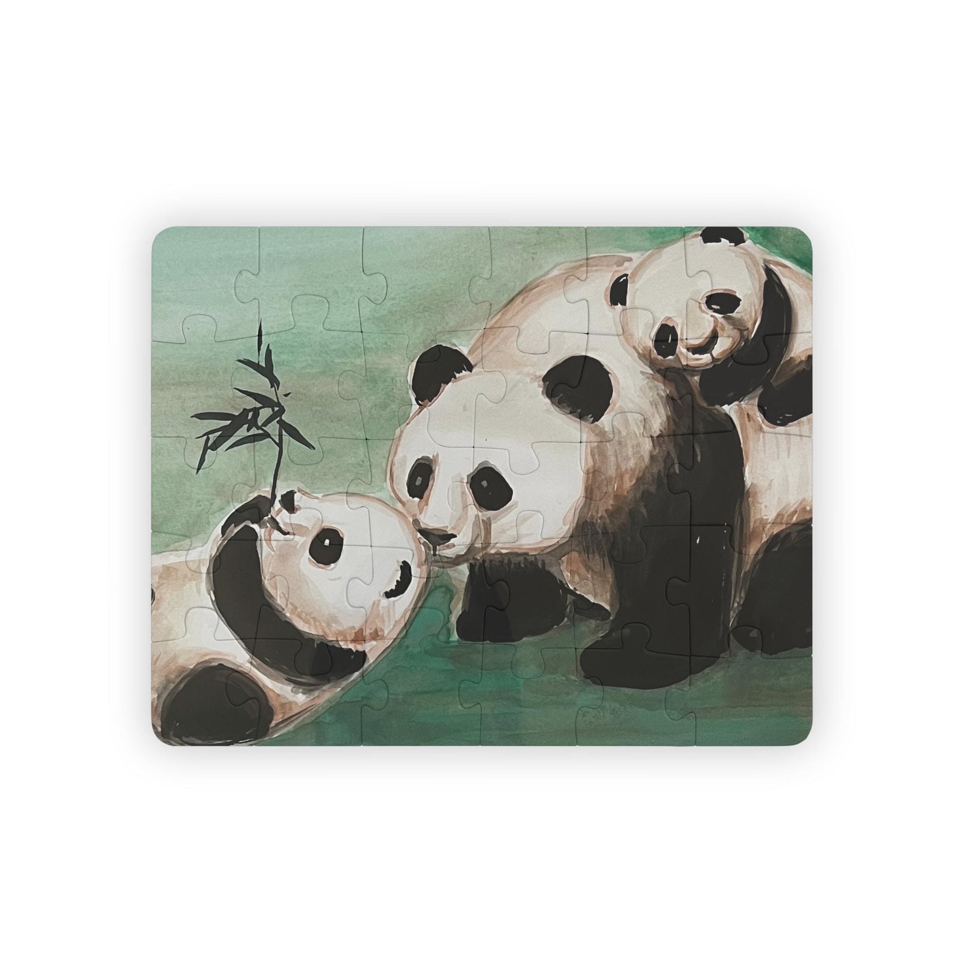 Panda Family Mother & Her Cubs Illustration Kids Puzzle