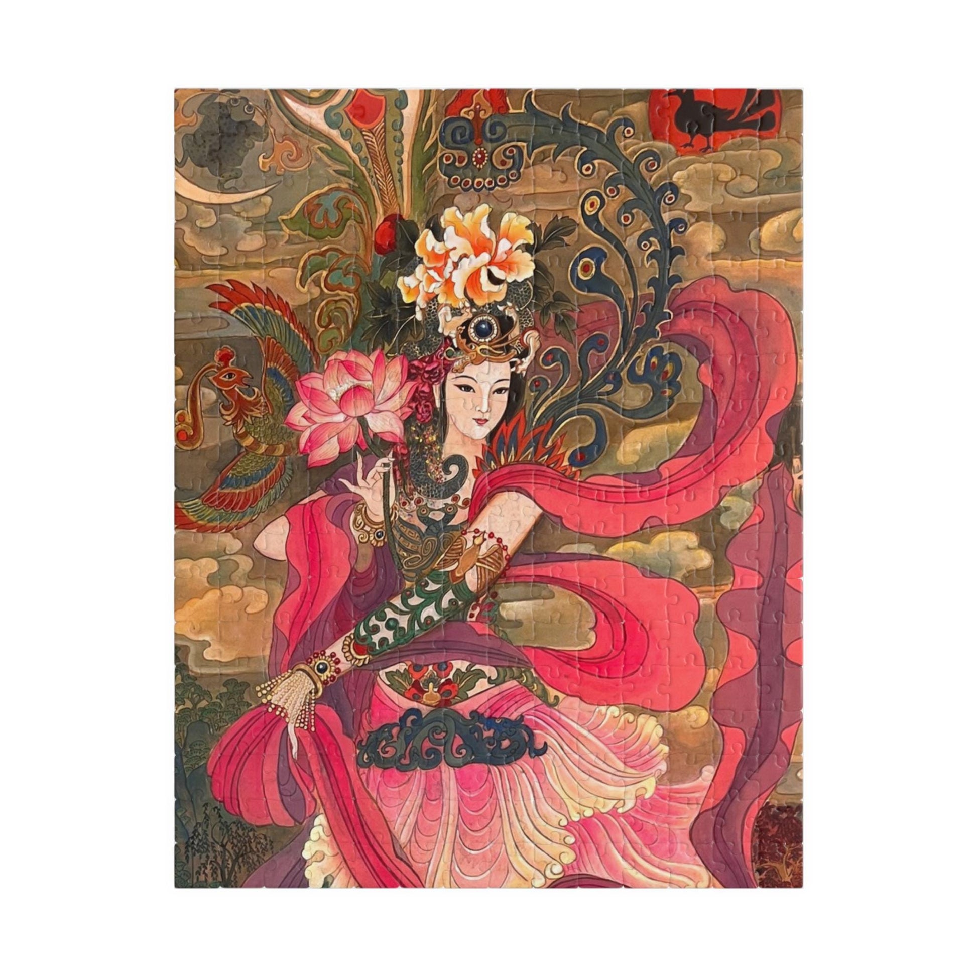 Dancing Goddess Illustration Puzzle | 252 Piece Art Jigsaw | Chinese Empress Luo Shen