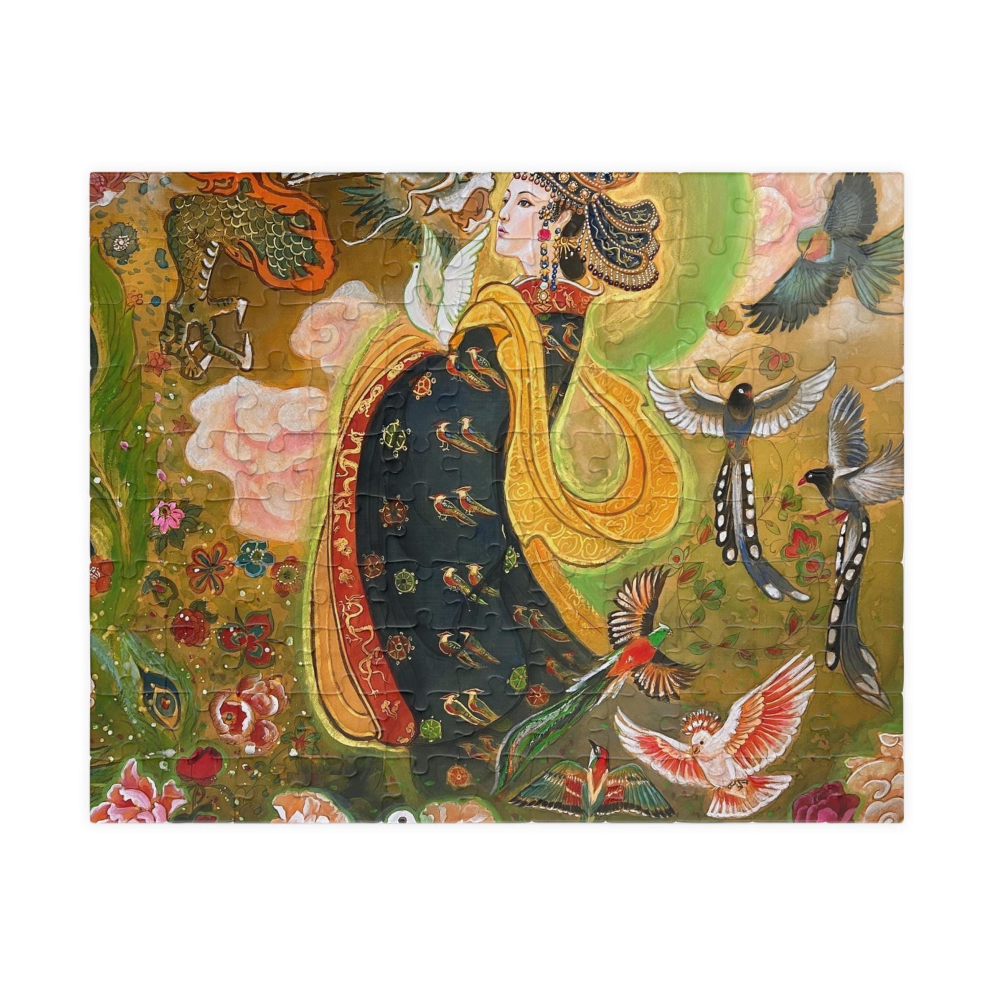 Oriental Goddess with Birds Puzzle | 252/520/1014 Piece Jigsaw | Chinese Empress | Song Dynasty