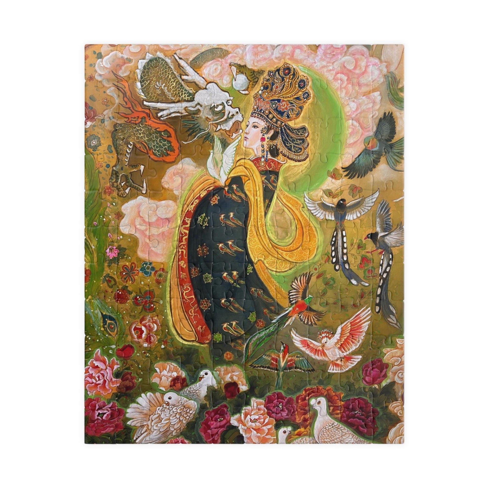 Oriental Goddess with Birds Puzzle | 252/520/1014 Piece Jigsaw | Chinese Empress | Song Dynasty