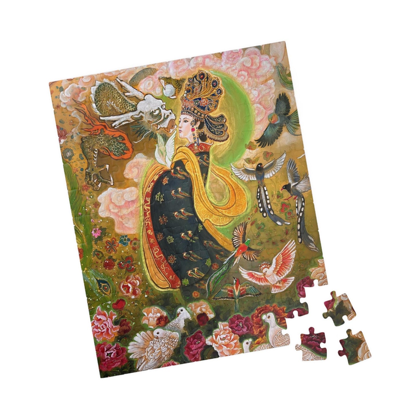 Oriental Goddess with Birds Puzzle | 252/520/1014 Piece Jigsaw | Chinese Empress | Song Dynasty