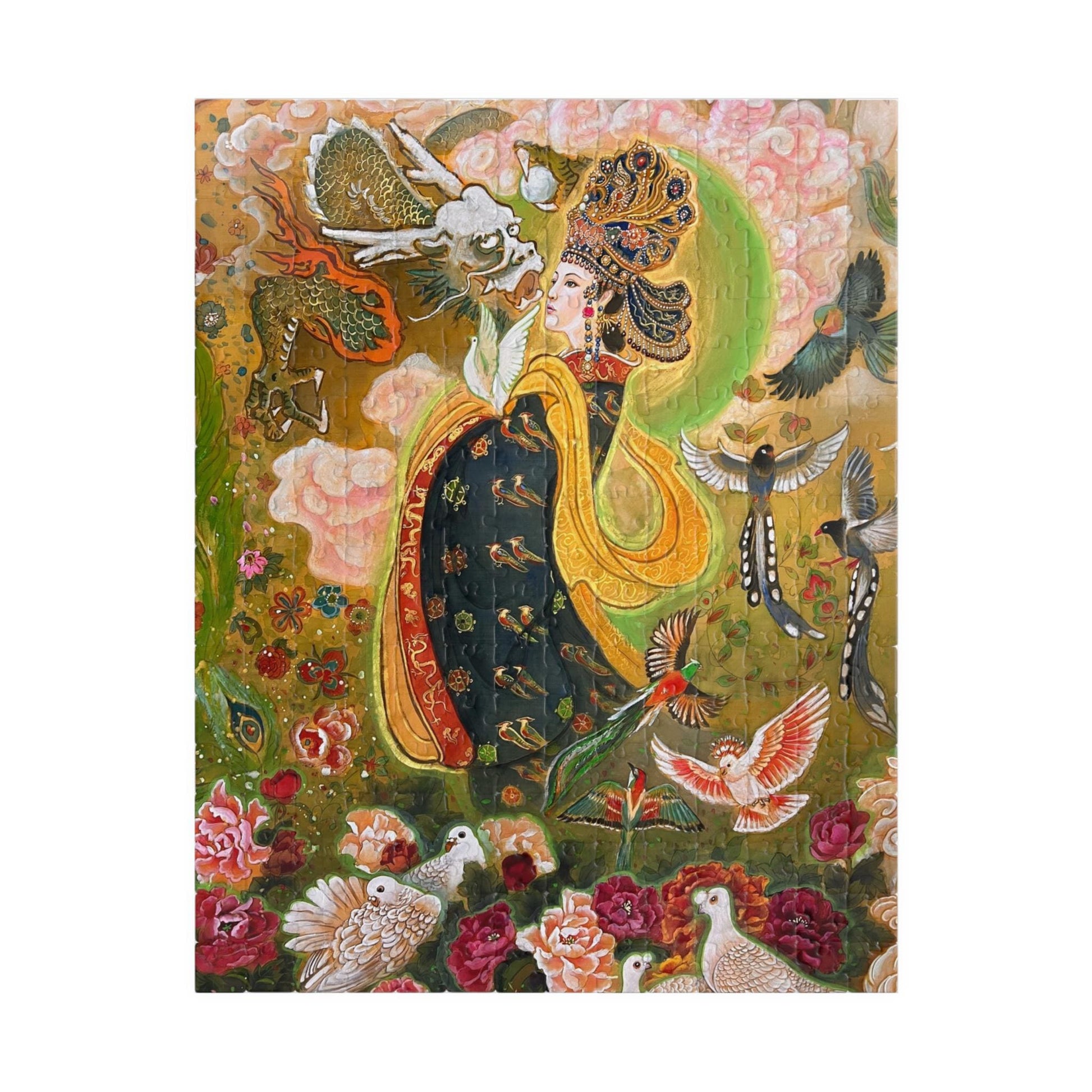 Oriental Goddess with Birds Puzzle | 252/520/1014 Piece Jigsaw | Chinese Empress | Song Dynasty