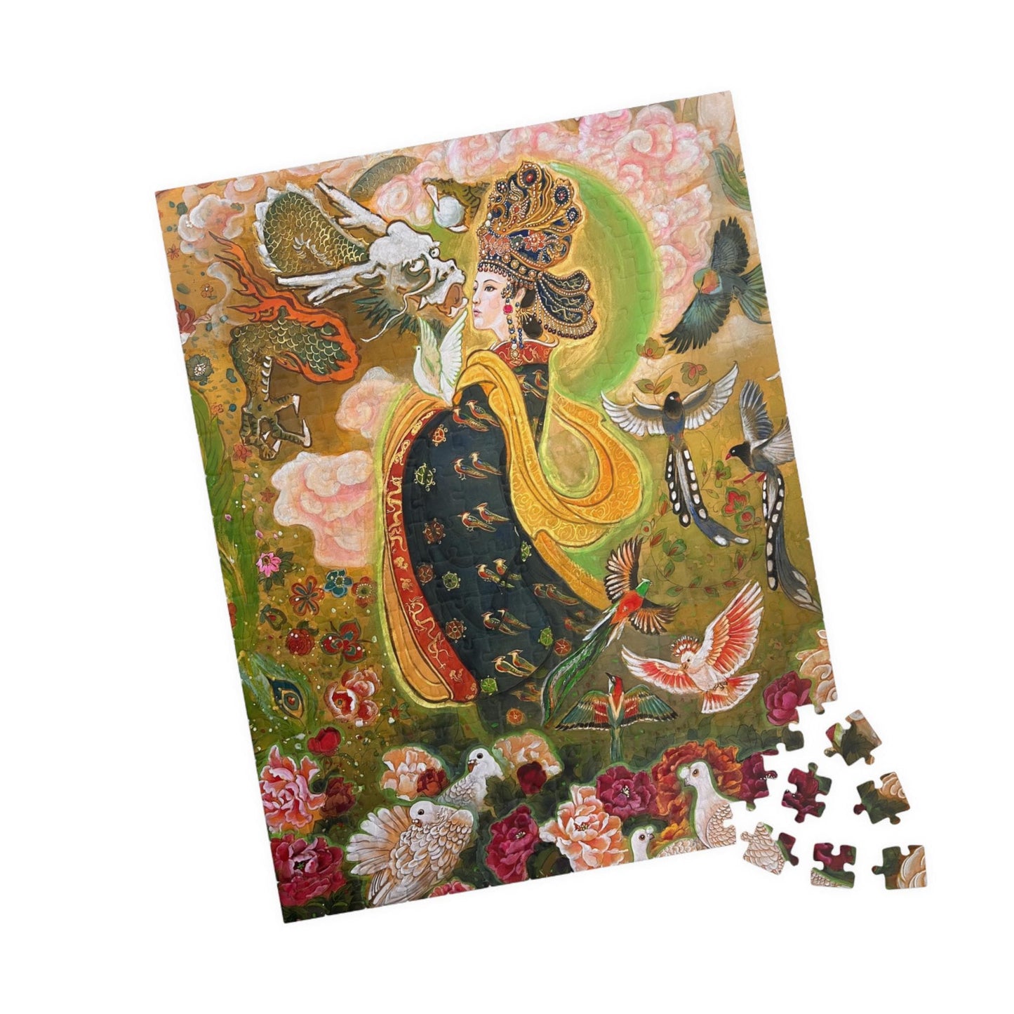 Oriental Goddess with Birds Puzzle | 252/520/1014 Piece Jigsaw | Chinese Empress | Song Dynasty